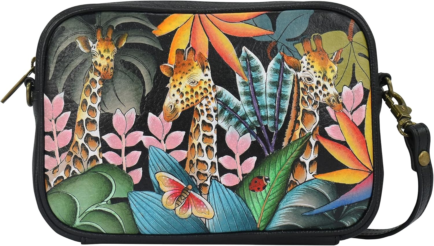 Anna by Anuschka Women's Original Hand-Painted Genuine Leather Crossbody Bag