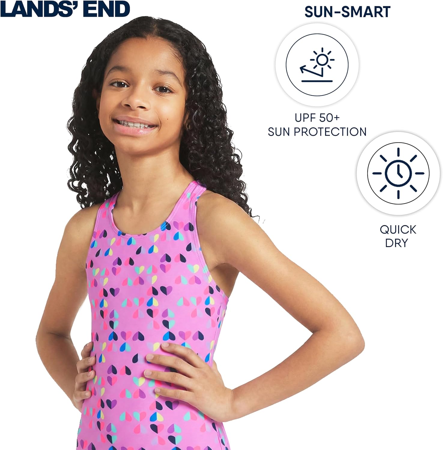 Lands' End Girls' UPF 50+ Stretch Crisscross Back One Piece Swimsuit - Image 4