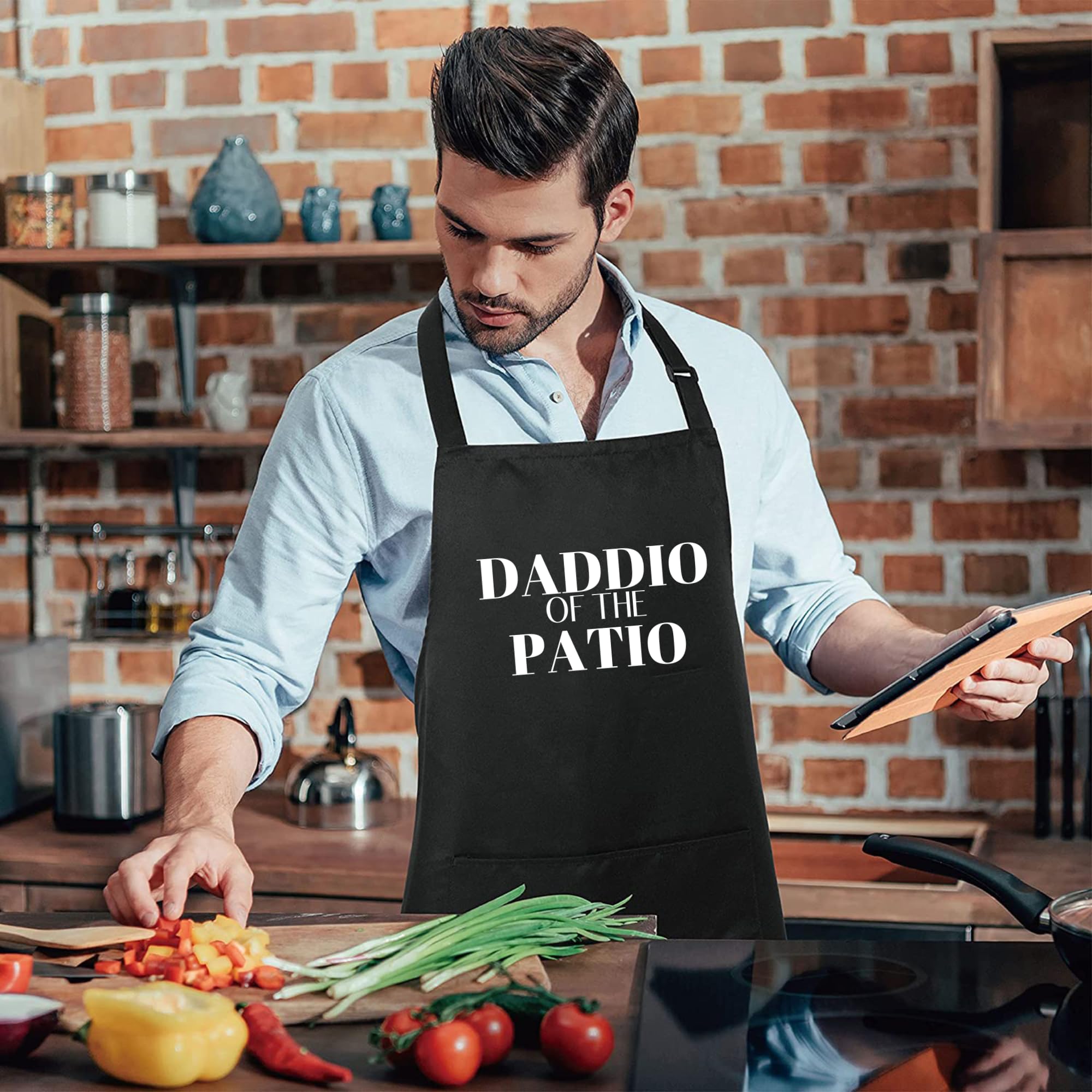 Regalos para papá de hija e hijo, divertidos regalos de cumpleaños para papá, marido, suegro, padrastro, mejor papá, delantal para papá para parrilla, barbacoa, cocina, chef, regalo del día del padre,