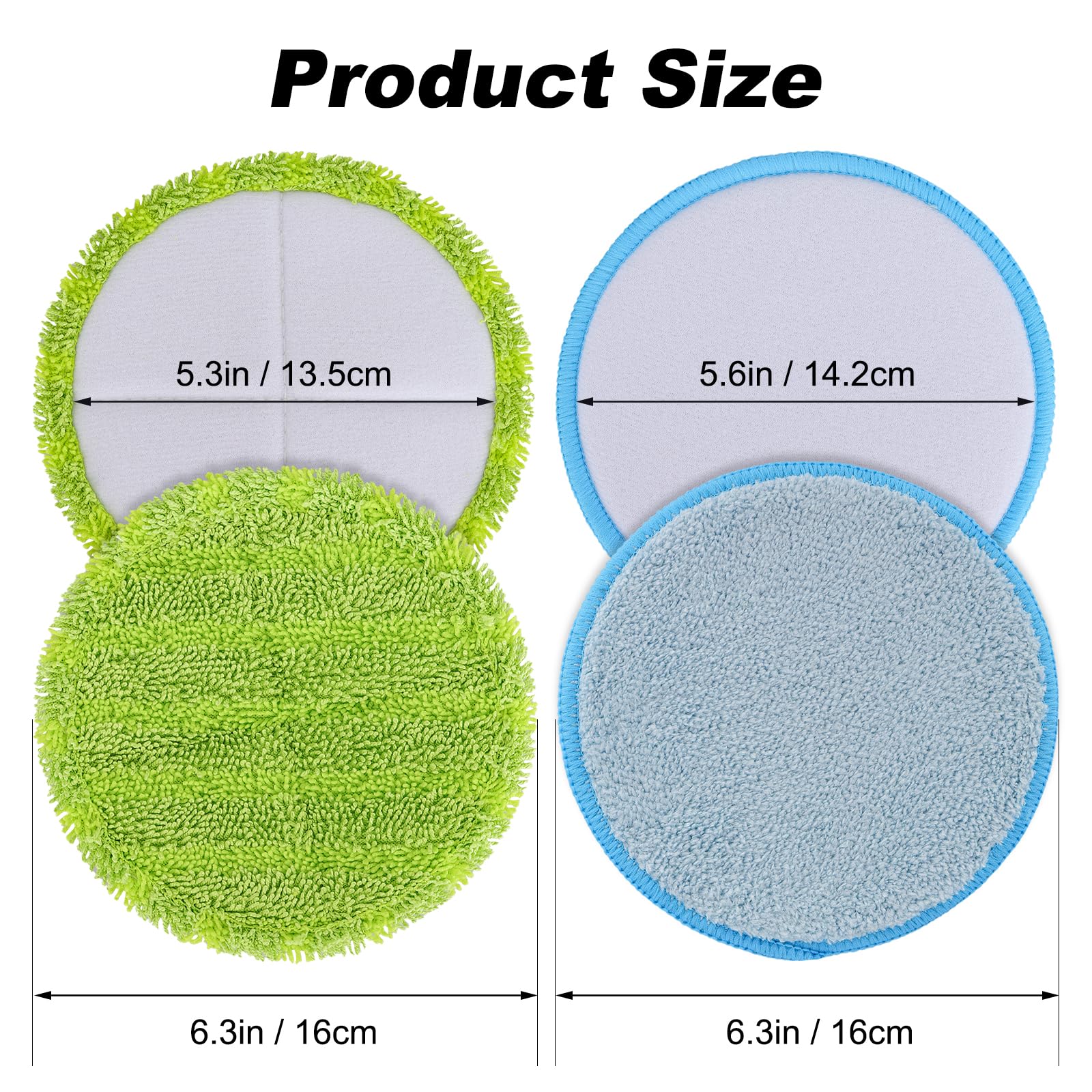 6.3 Inch Electric Mop Pads Replacement: Floor Cleaning Pads Compatible with Floor Police Mop GOBOT Electric Mop, Microfiber Floor Cleaning Pads,Round Spin Pads (12 Packs)