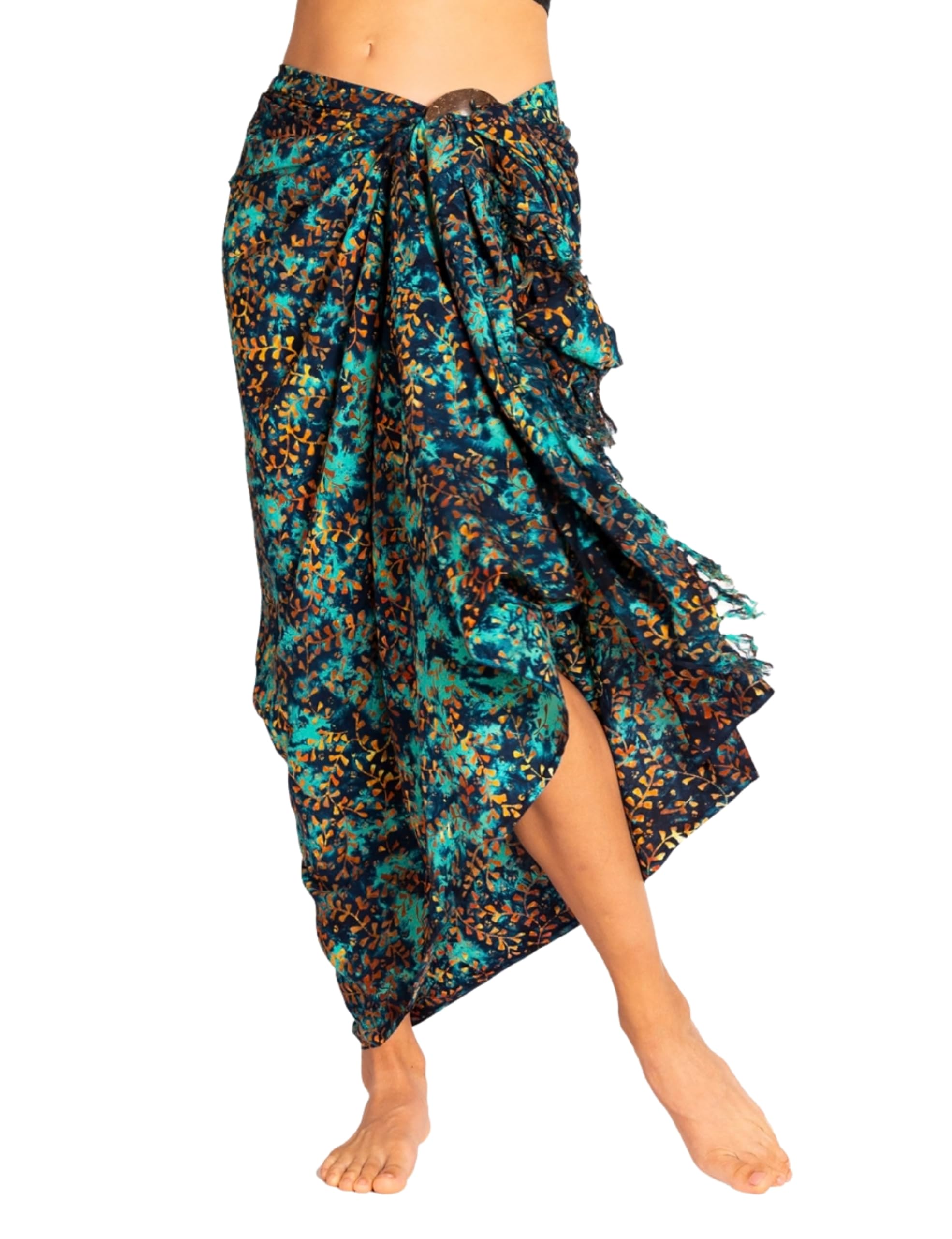 Panasiam Women's B117 Capsella Turquoise Sarong L