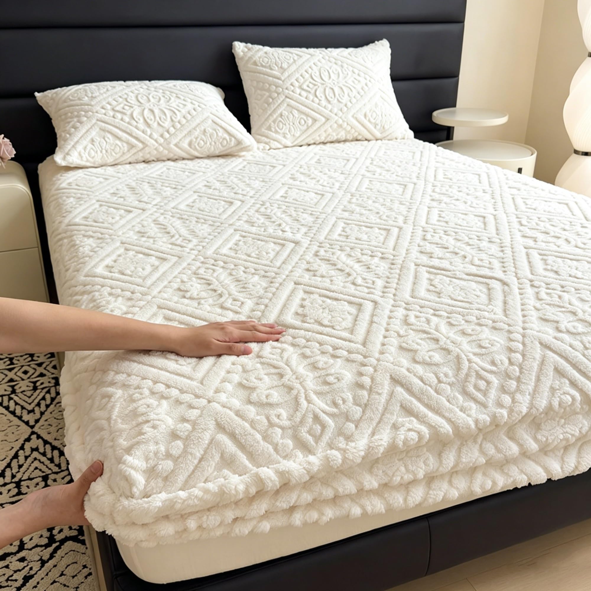 Drap-housse élastique bohème fini le drap qui glisse du lit California King
