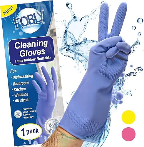 Miniatura 1 de Guantes de limpieza reutilizables, 1 par, guantes de goma, guantes de látex para lavar platos, guantes de platos pequeños, guantes de limpieza