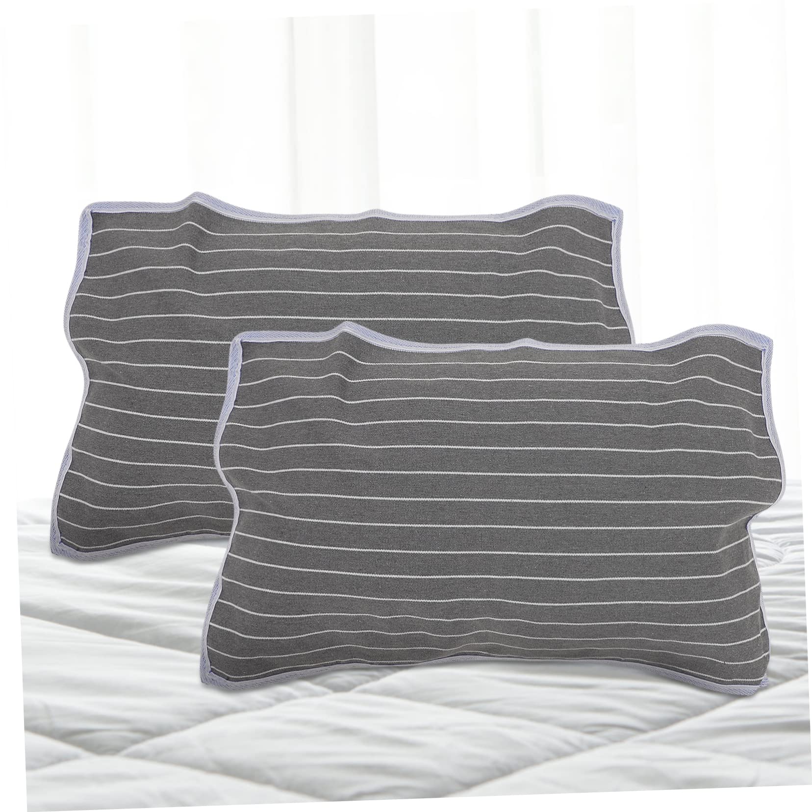 VICASKY 2pcs -Skid Pillow Cloth Towel Breathable Sweat Absorbing Pillow Protector Comfortable Travel Pillowcase Towel for Better Sleep and Hair Striped