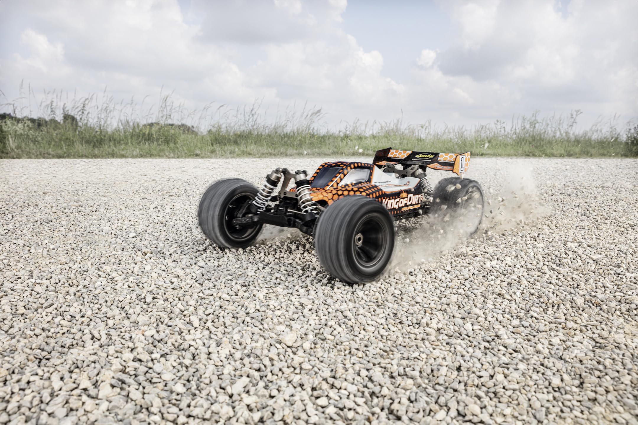 Carson 500409094 1:8 King of Dirt 2.0 100% RTR orange - RC Buggy, ferngesteuertes Auto, Offroad, hochwertig, RC Fahrzeug, RC Auto 75 km/h, RC Modellbau, Brushless Motor