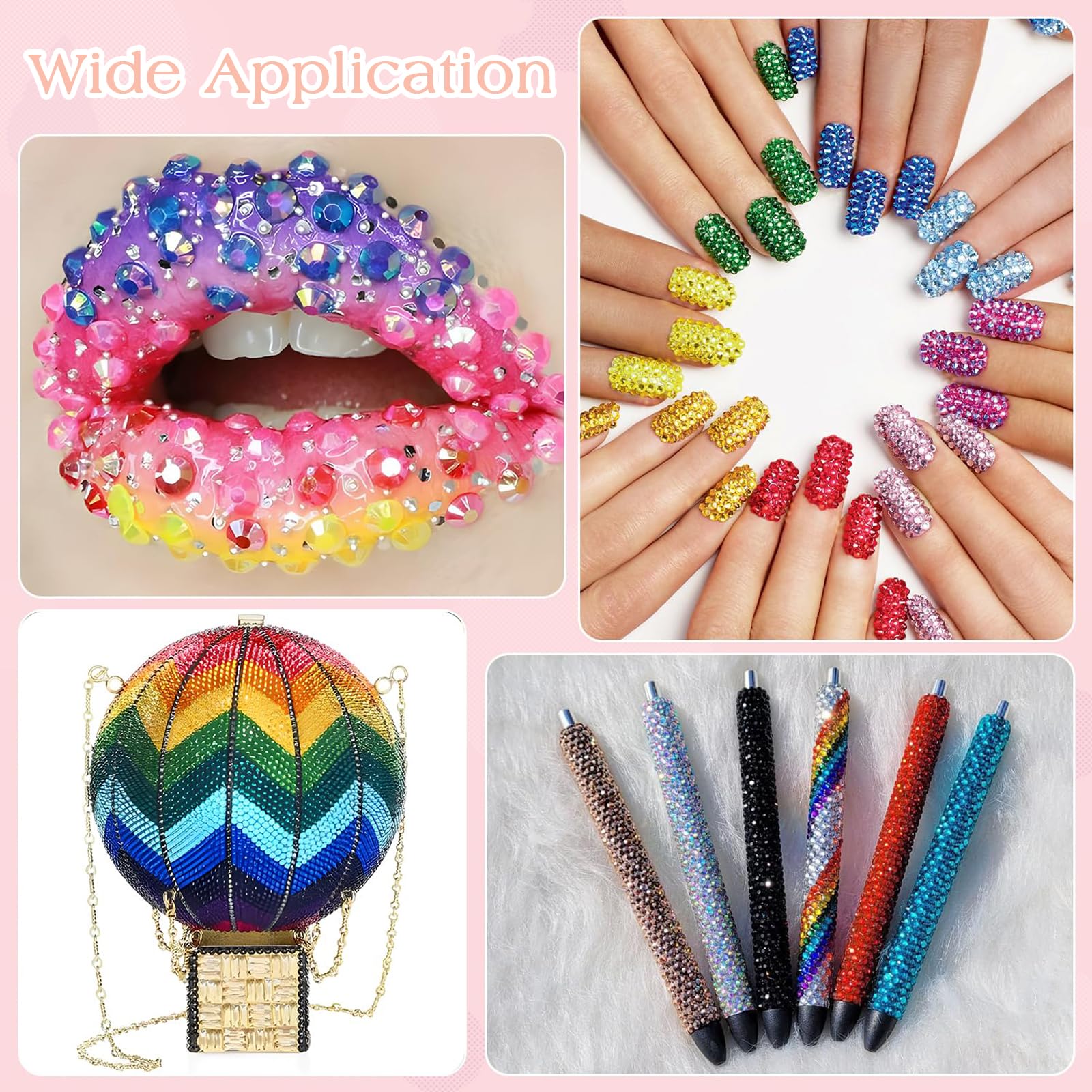 24000 Pezzi Strass Unghie Make Up Flatback Strass Cristallo Occhio Unghie Nail Art 3mm Brillantini Unghie Nail Charms DIY Gemme per Viso Strass per Decorazioni con Pinzette e Matita di Cera