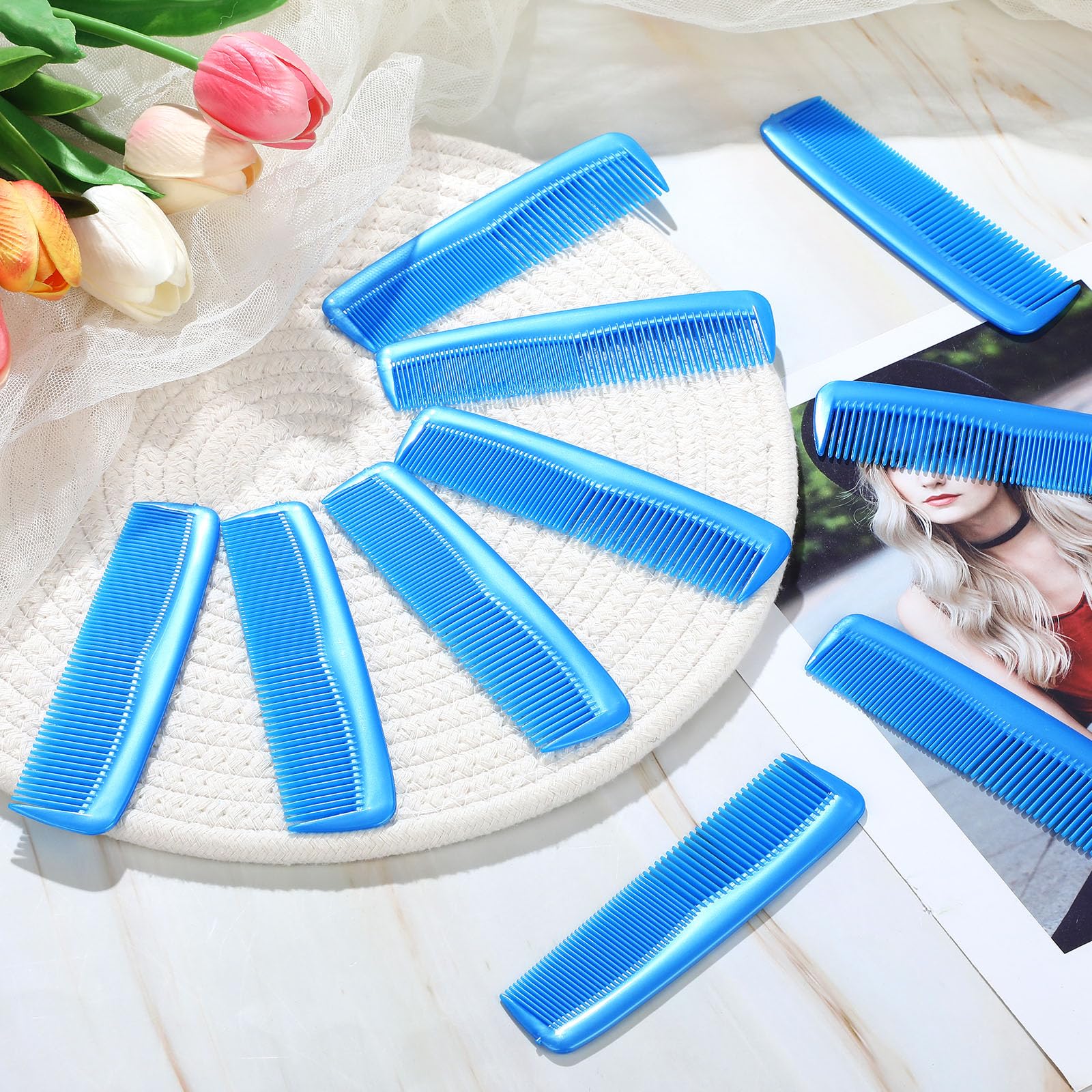 Didaey Taschenkämme für Herren, 12,7 cm, Schneidekamm mit breiten und feinen Zähnen, Kunststoff, professioneller Friseur-Haarschnittkamm, klein, antistatisch, für Frauen, Pflegezubehör für Bart