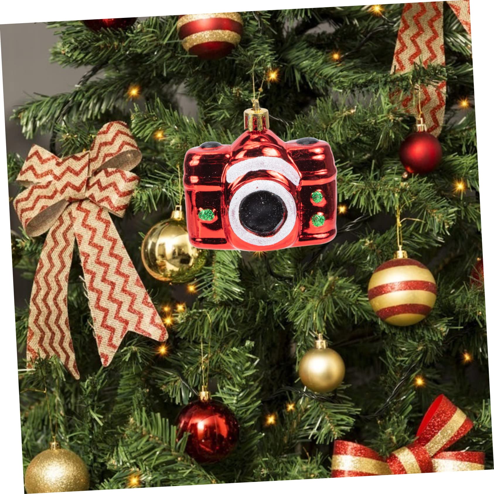 Cabilock 12 Piezas decoración del árbol de Navidad Adorno Colgante de Navidad decoración de la Natividad Colgantes navideños Manualidades navideñas Adornos para arboles de Navidad Rojo