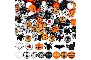Halloween Wooden Beads Ghostly Ensemble: Craft Your Spooktacular Masterpiece