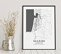 Vista 6 de Mapa de Seaside, Oregon, Light 2 (18x24)