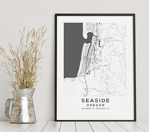 Miniatura 6 de Mapa de Seaside, Oregon, Light 2 (18x24)