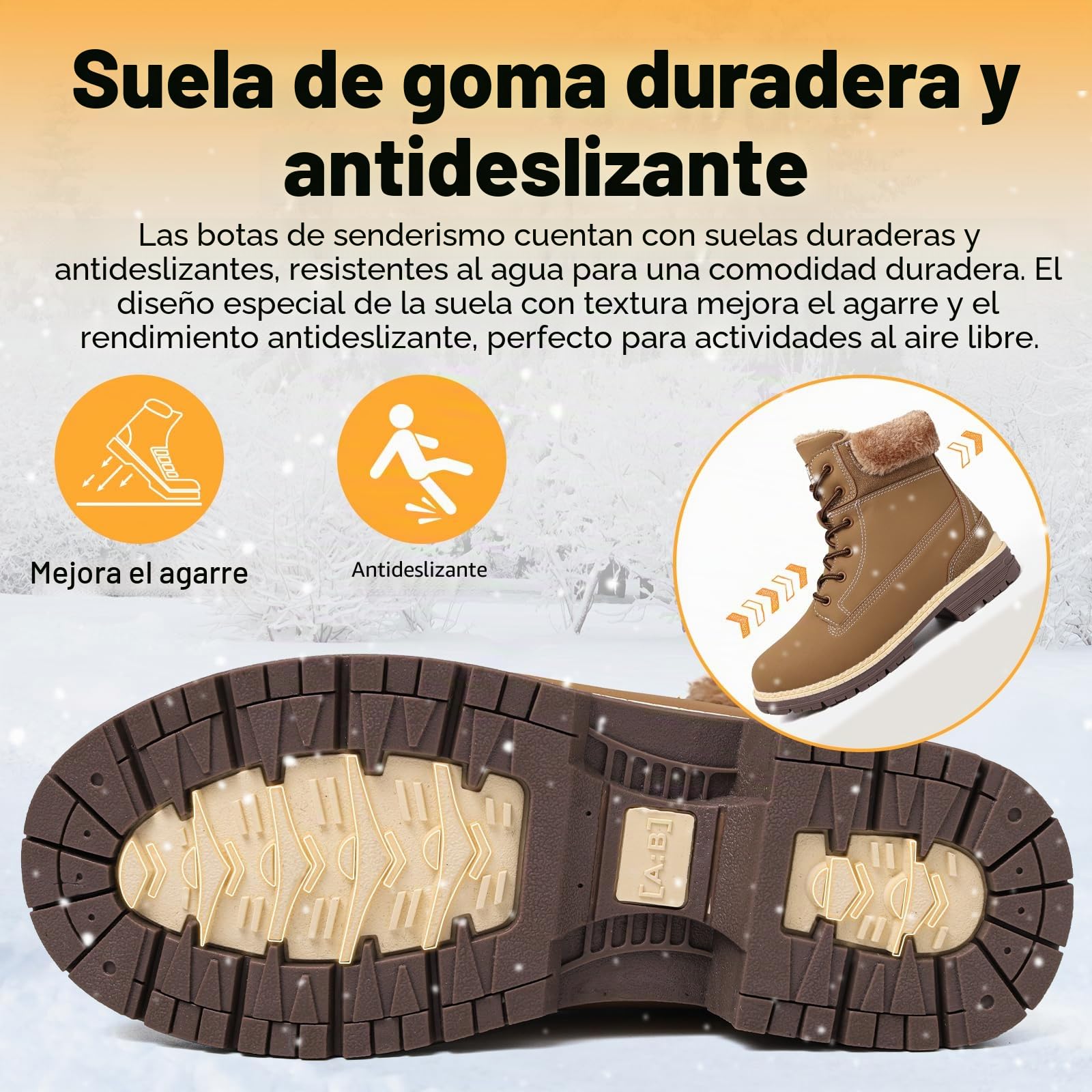 Mujer Botas Invierno Impermeables Botines de Nieve Senderismo Botas Calientes Fur Forro Boots Outdoor Antideslizantes Trekking Zapatos