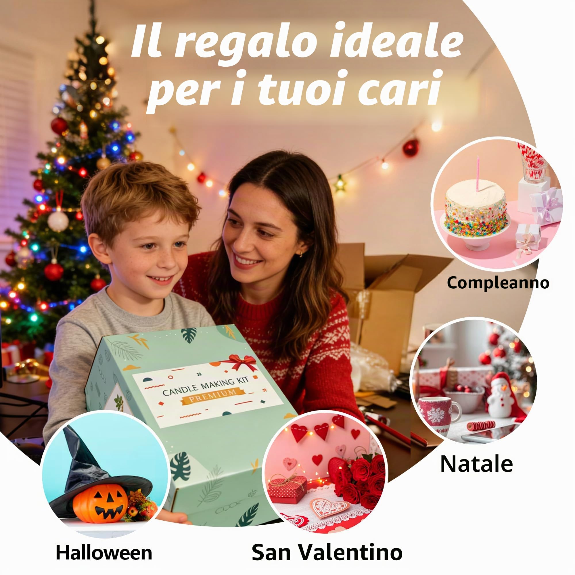 Set di Candele Fai da Te di Julwhisper per Adulti, Kit per la Creazione di Candele Fai da Te, Set di Candele Profumate da Regalo con Scioglicera, 1500g di Cera di Soia, 11 Barattoli di Cera, 8 Oli