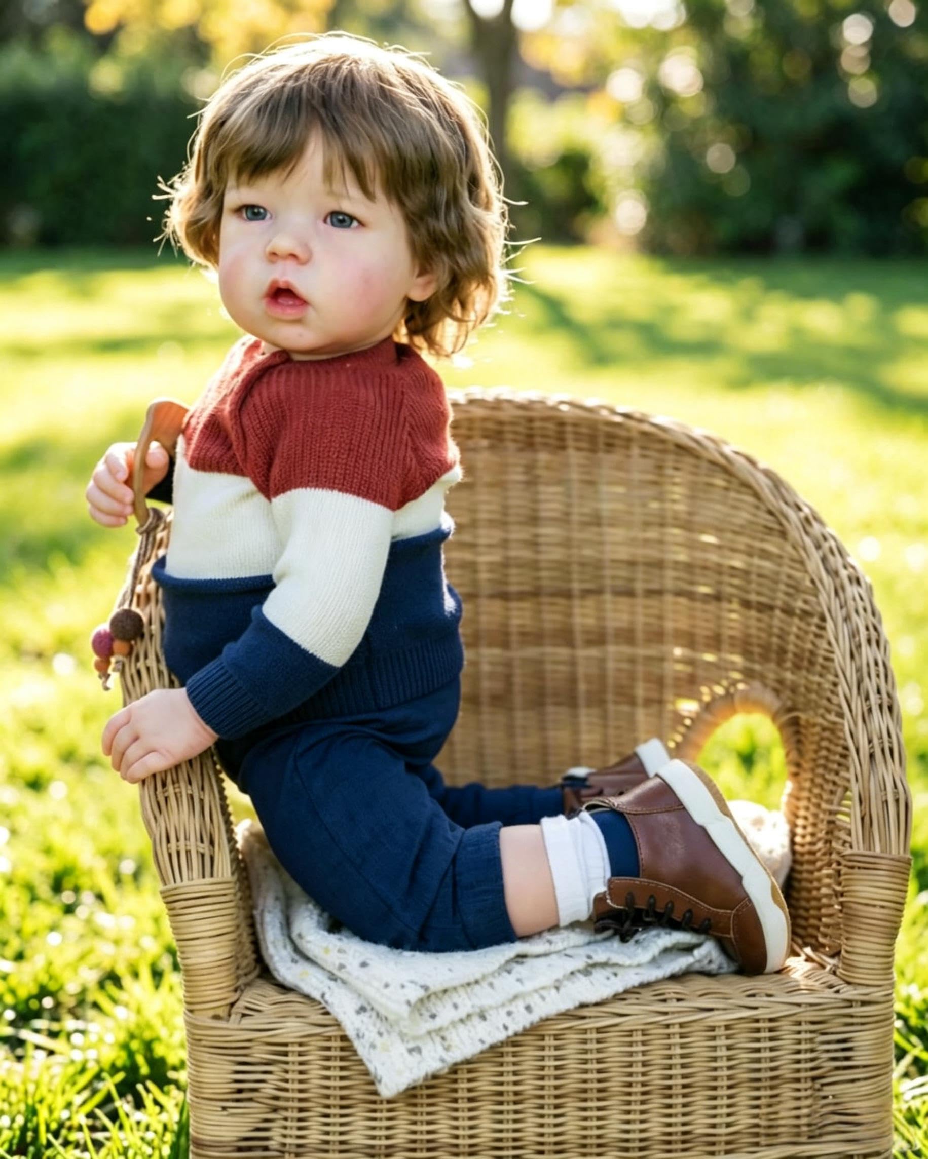 RXDOLL Realistyczne lalki Reborn w dużych rozmiarach, ręcznie robione 71 cm realistyczne Reborn Baby Toddler Boy Cloth Body winylowe kończyny, prawdziwa lalka bobas, zabawka dla dzieci w wieku od 3