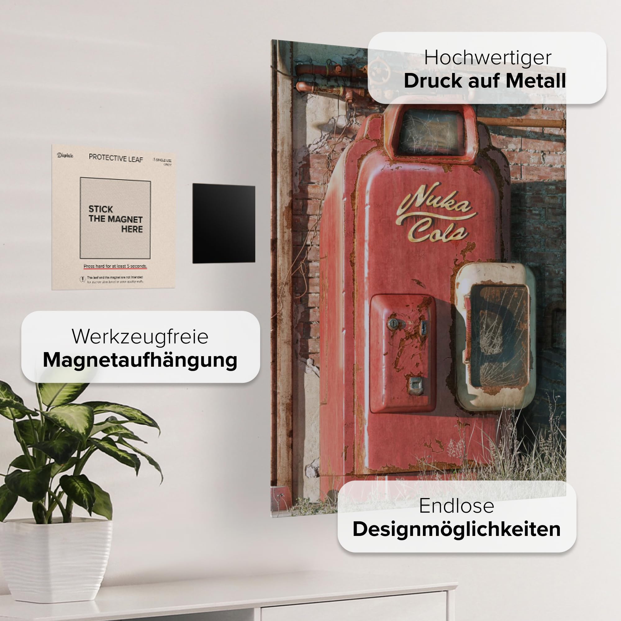 Displate - Poster In Metallo - Montato a Magnete - Fallout - Vending Machine