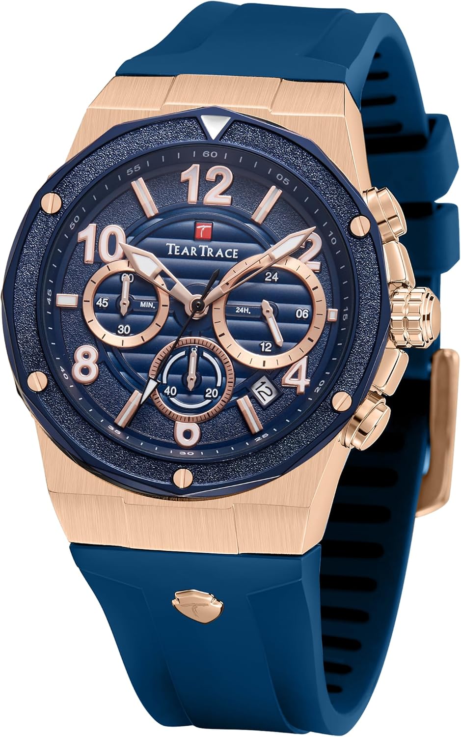 TEARTRACE Watches for Men Luxury Quartz Casual Chronograph 3ATM Waterproof Sport Wrist Watches Multifunctional with Silicone Strap Mens Watches