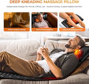 PU Leather Full Body Massage Mat with Heat, 10 Vibrating Motors