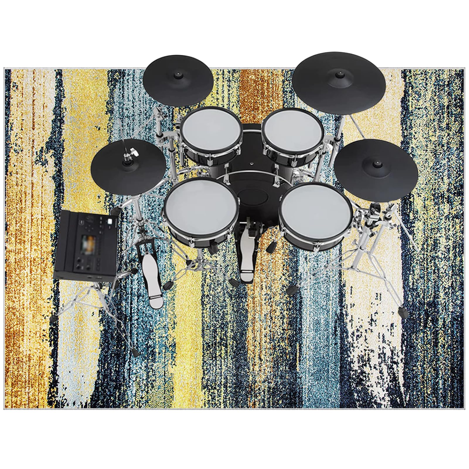 Trommelmatte schalldichte Matte | Trommelteppich | Schlagzeugteppich | Schlagzeug Teppich Rutschfester Drum Teppich | Schalldichte Matte für elektronische Drums, für Jazz-Bass-Drum-Set 120 x 100 cm
