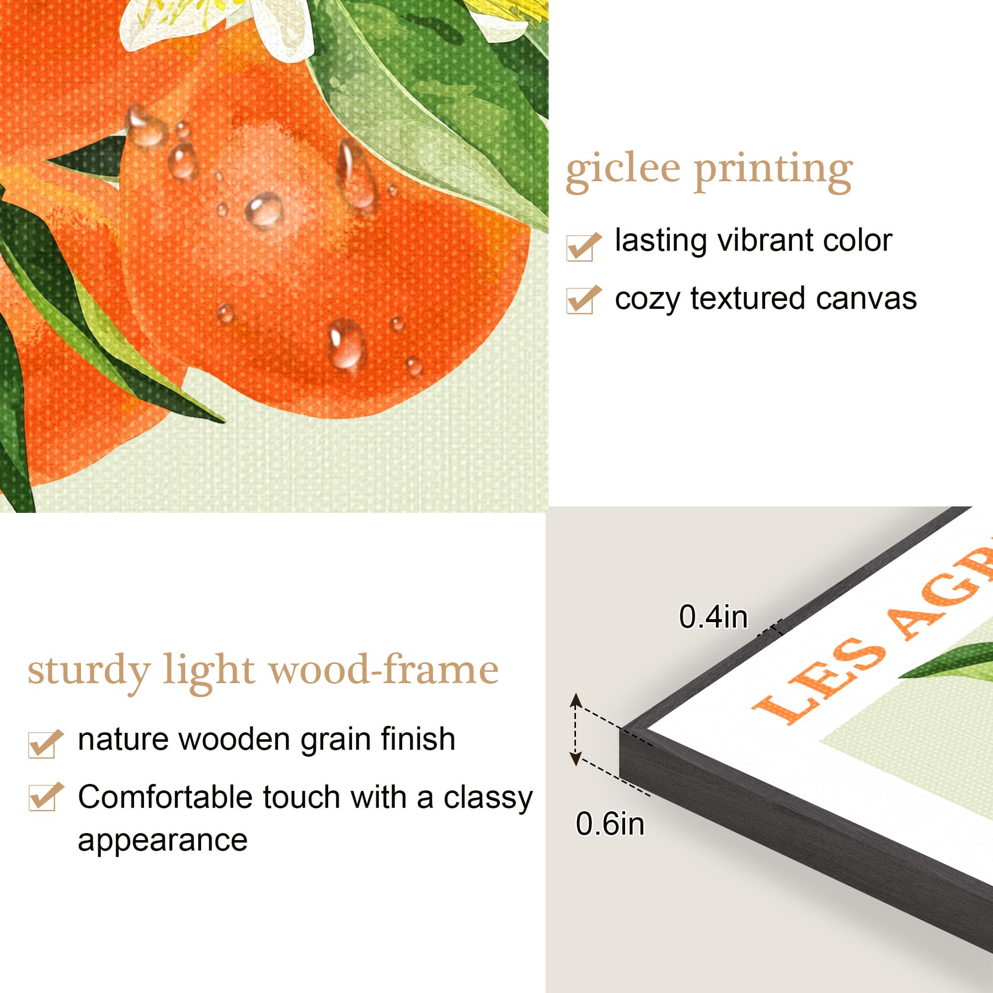 hyidecorart Citrus Fruit Canvas Wall Art with Black Frame - Image 4