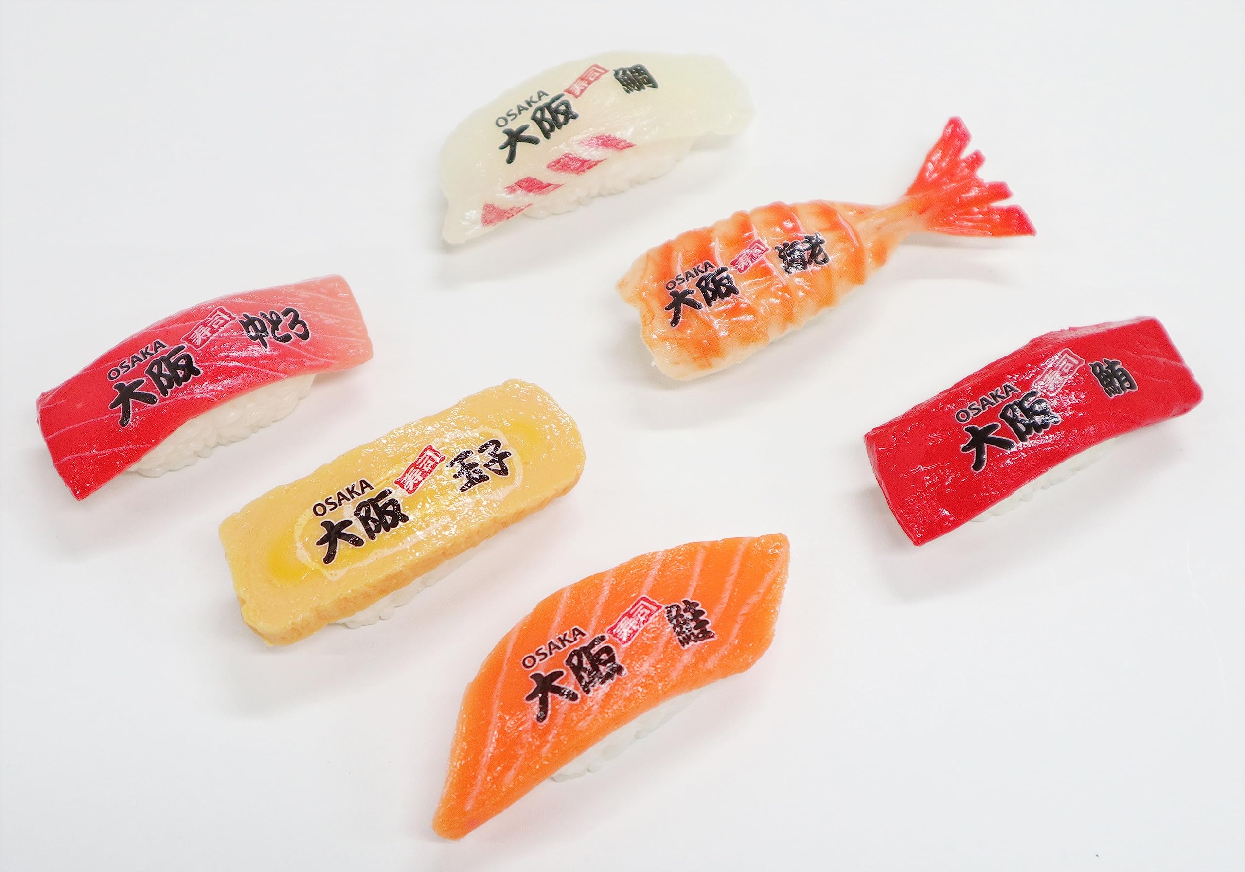 Amazon.co.jp: 食品サンプル 寿司 マグネット6個セット 大阪 (鯛・鮭