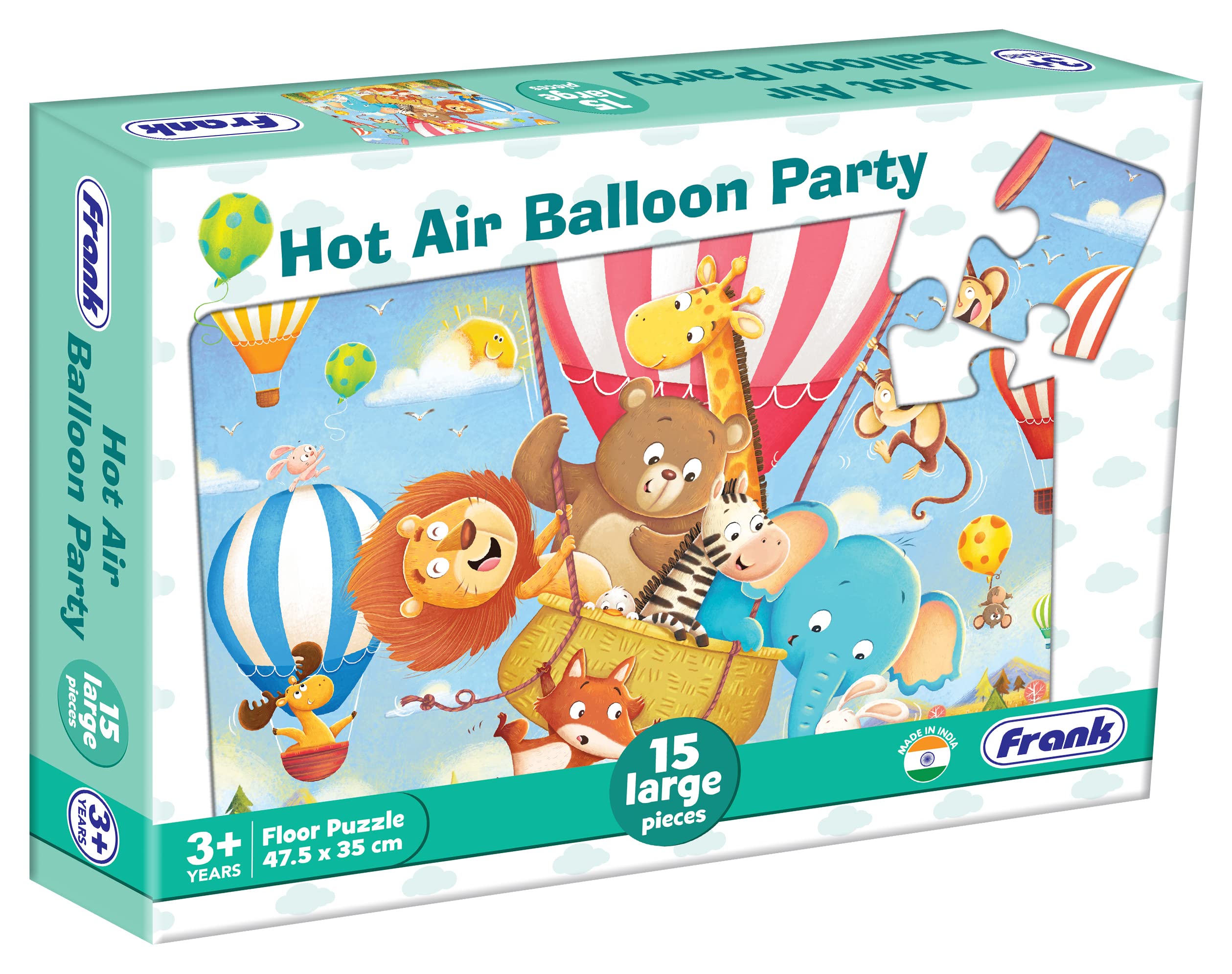 Frank Hot Air Balloon Party Floor Puzzle (15 Pieces) | Fun & Educational Toy for Kids 3+ Year Old | Enhances Imagination, Coordination, and Patience - for Focus and Memory - 15204 2