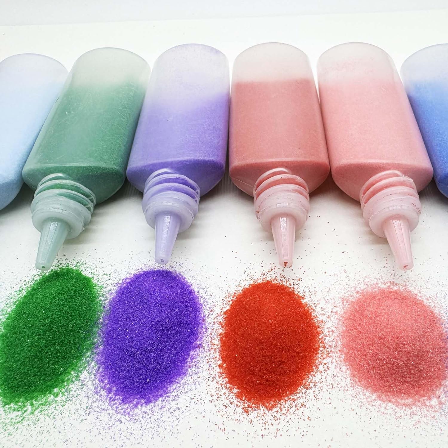Yayatty 32 PCS Art Sand Kits, 12 Bottles Colored Sand Bottles with 20 Sheets Sand Art Painting Cards Set, DIY Sand Arts and Crafts Kit for DIY Drawing, Painting and Crafts