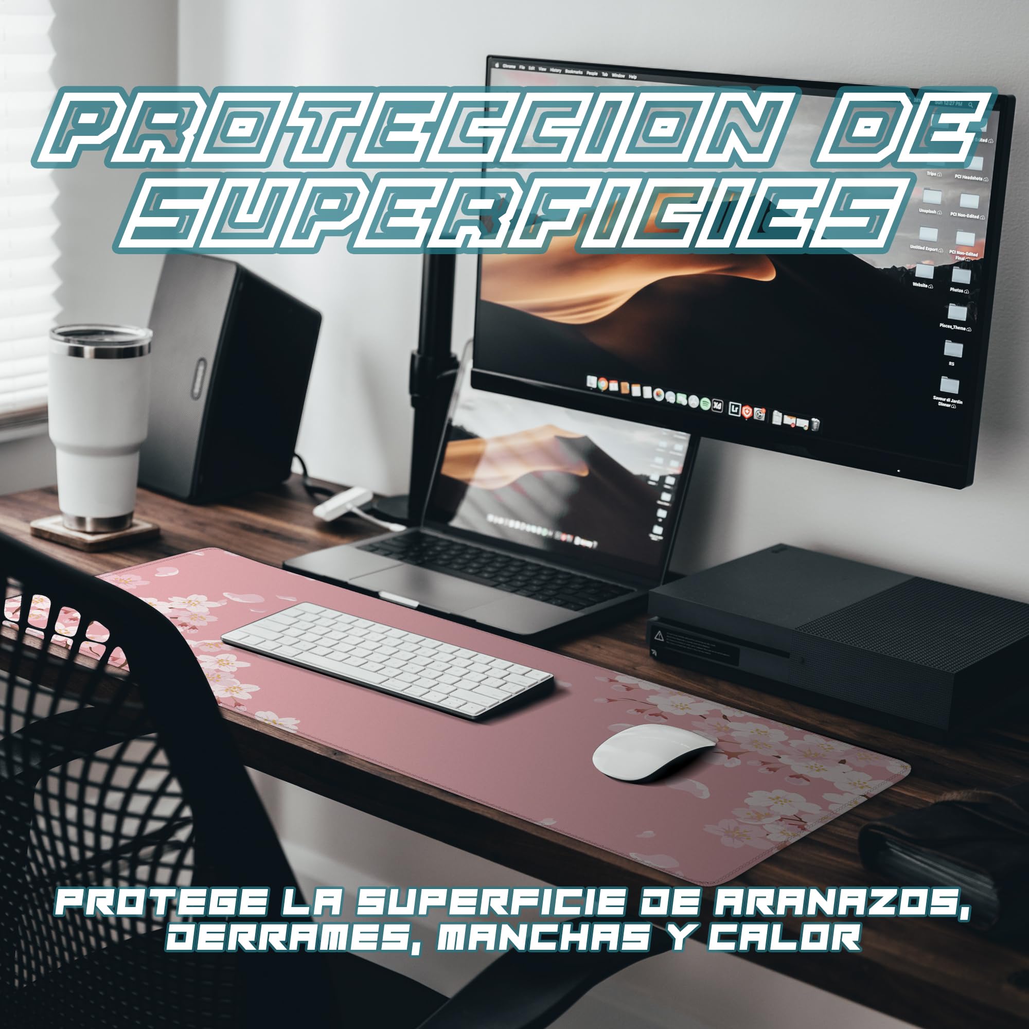 Alfombrilla Ratón XXL | Alfombra Escritorio | Alfombrilla Ratón XL | Alfombrillas Raton Rosa | Alfombrilla Escritorio XXL | Alfombrilla Ratón Gaming - Alfombrilla 900x400 MM (Sakura)