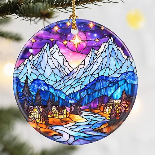 Miniatura 11 de Adornos de Navidad, Dodosky adorno de cerámica de olas del océano de 2.8 pulgadas, decoración navideña, adornos para árbol de Navidad, decoraciones