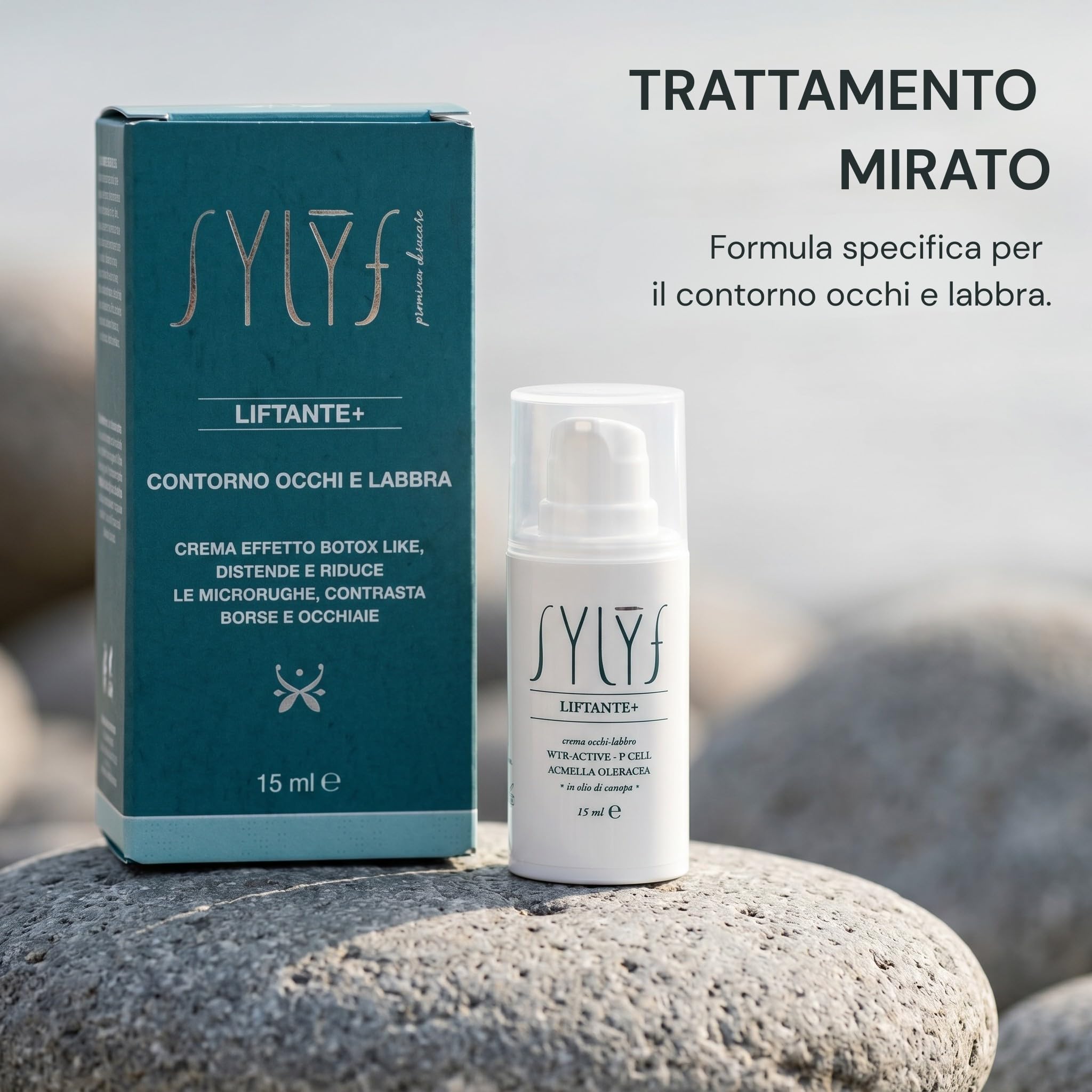 SYLYF Crema Liftante Contorno Occhi e Labbra Liftante Anti-Età 15 ml | Effetto lifting | rughe d'espressione | borse e occhiaie | Acmella Oleracea, estratto di tartufo bianco