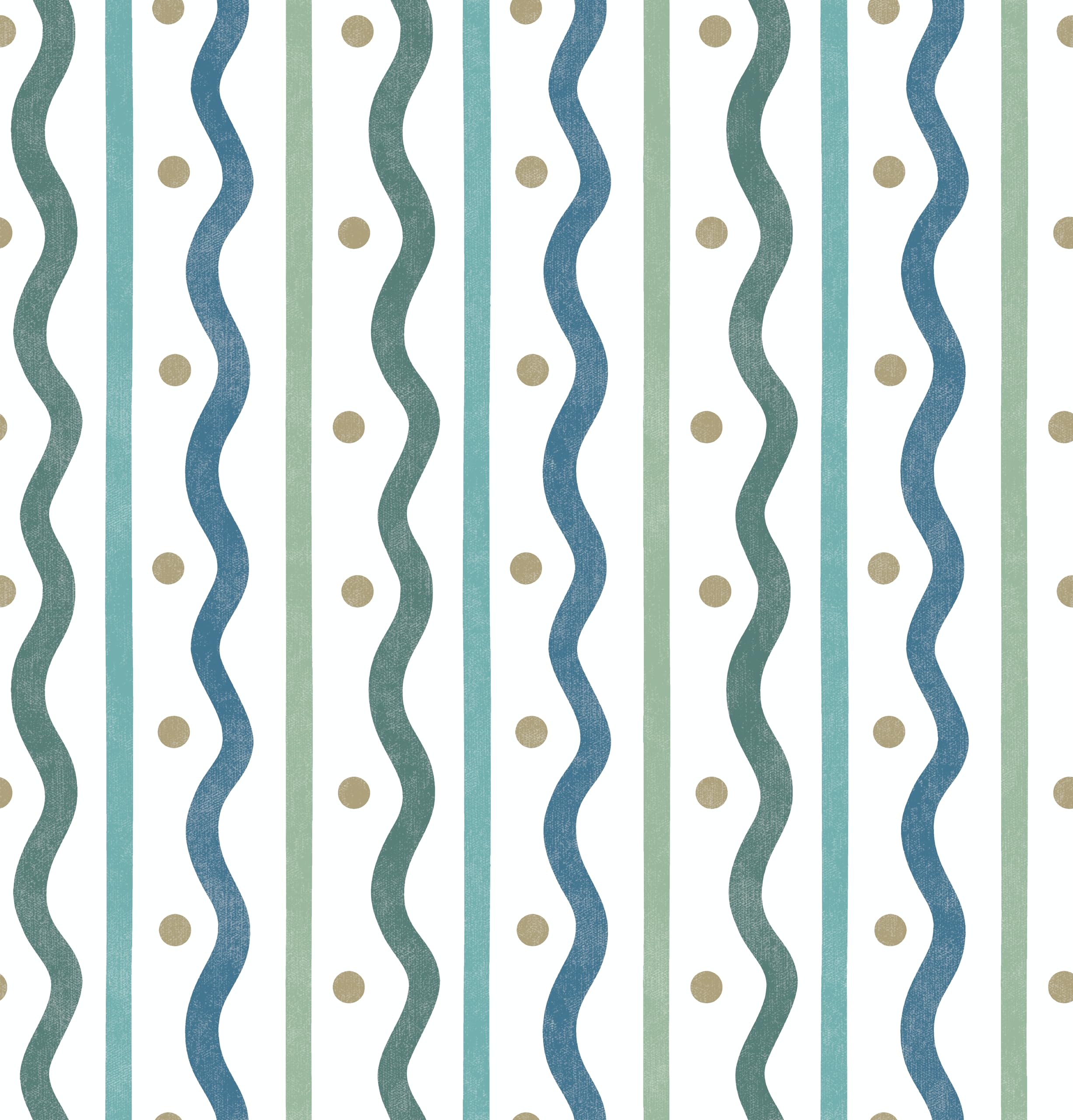 Arthouse Squiggle Stripe Blue Green Paste The Wall Washable Wallpaper - 10M X 0.5M - Green, Blue Striped Style Premium Wall Paper for Modern Interior Styling Glue Adheisive/Paste The Panel/Wall