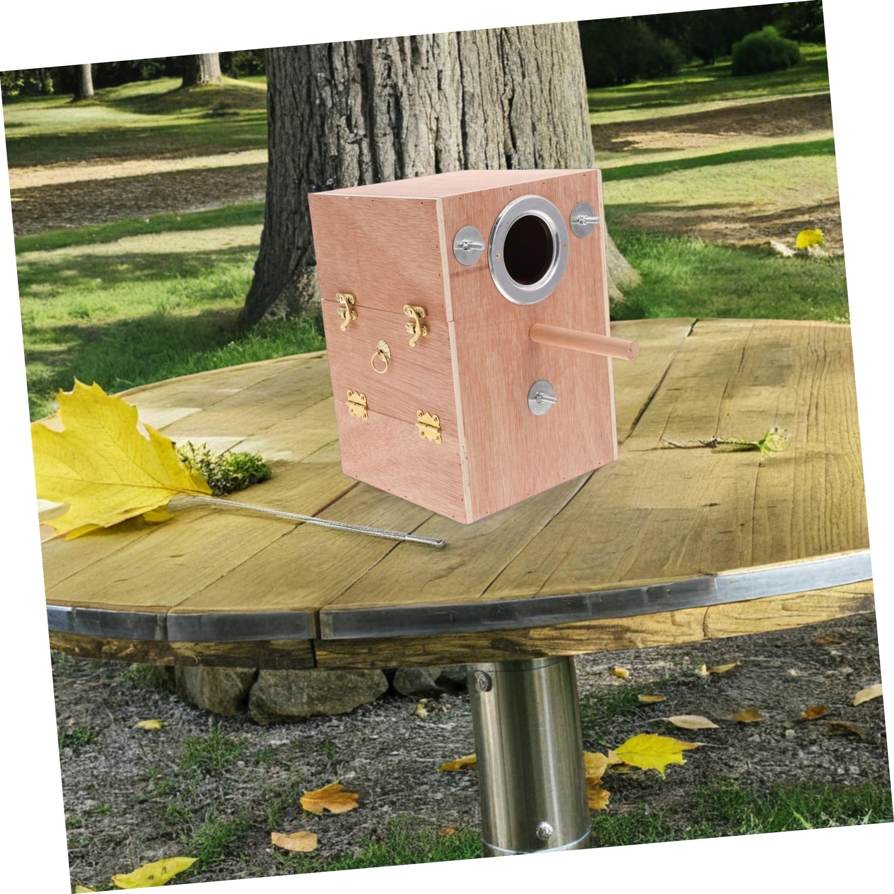 Kisangel Caja De Cría para Pájaros Nido De Cría De De Madera para Periquitos con Percha Casa De Madera para Pinzones Caja Nido para Agapornis