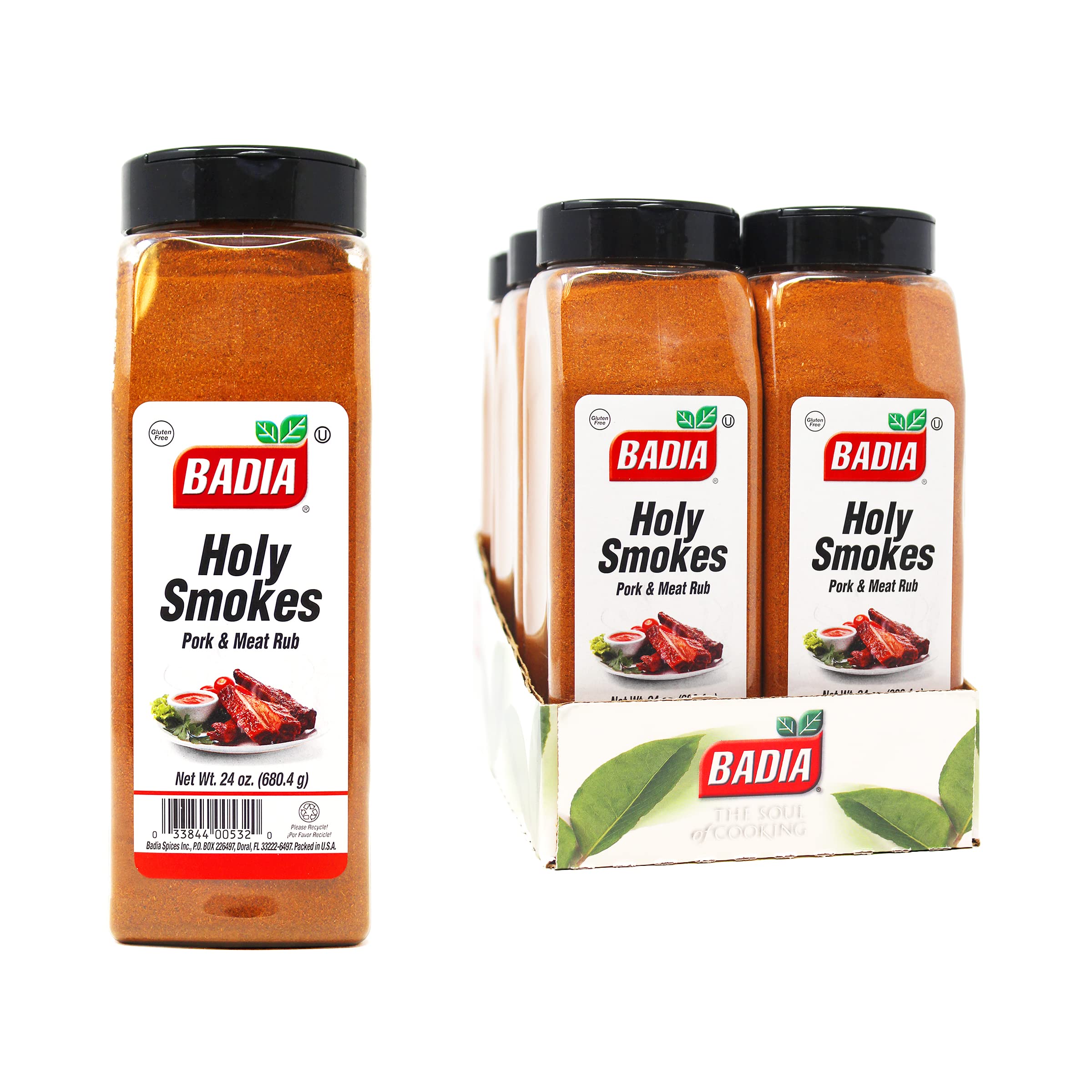 Badia Holy Smokes Pork & Meat Rub, 24 Ounce (Pack of 6)