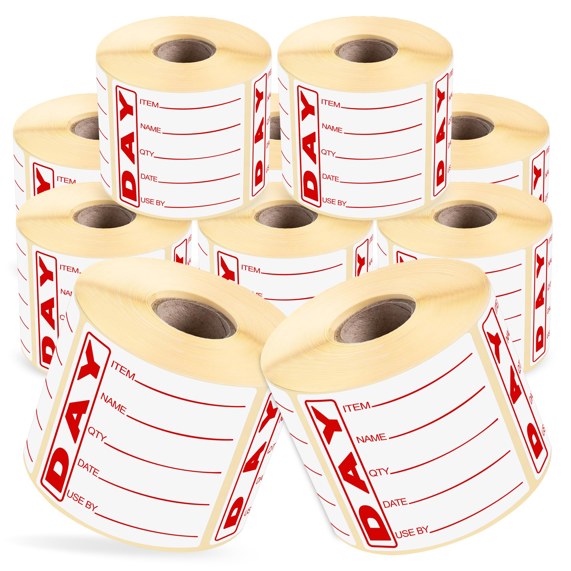 G4GADGET 10 Rolls “Use By” Yellow Labels – 500 Labels Per Roll – 5000 Total Stickers – Writable 50x75mm Adhesive Tags for Bulk Kitchen & Food Rotation Use