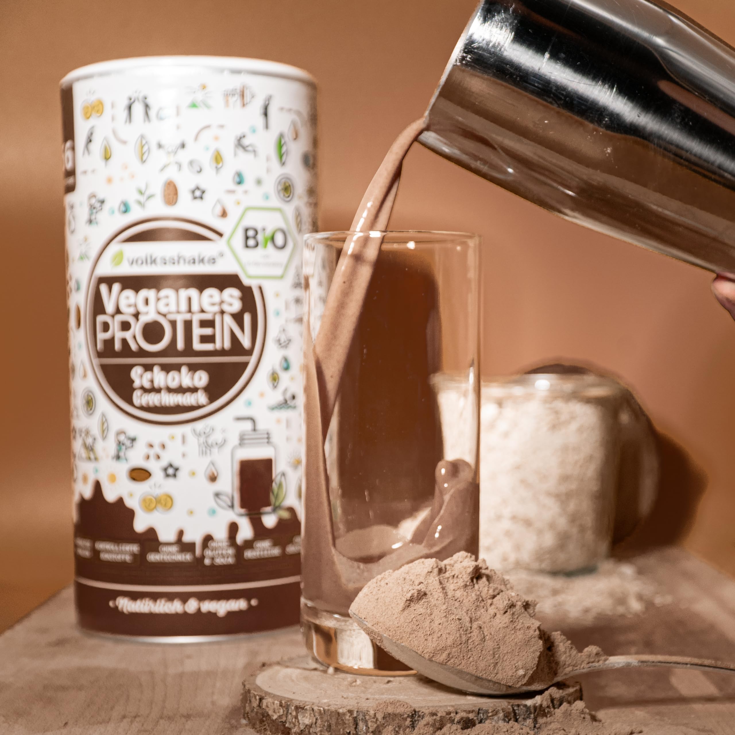 BIO Protein vegan | Schoko | DE-ÖKO-006 | 10 pflanzliche Proteinquellen | Ohne Süßungsmittel | Ohne Soja & Gluten | Premiumqualität vom Bodensee | Made in Germany (1000g, Schokolade)