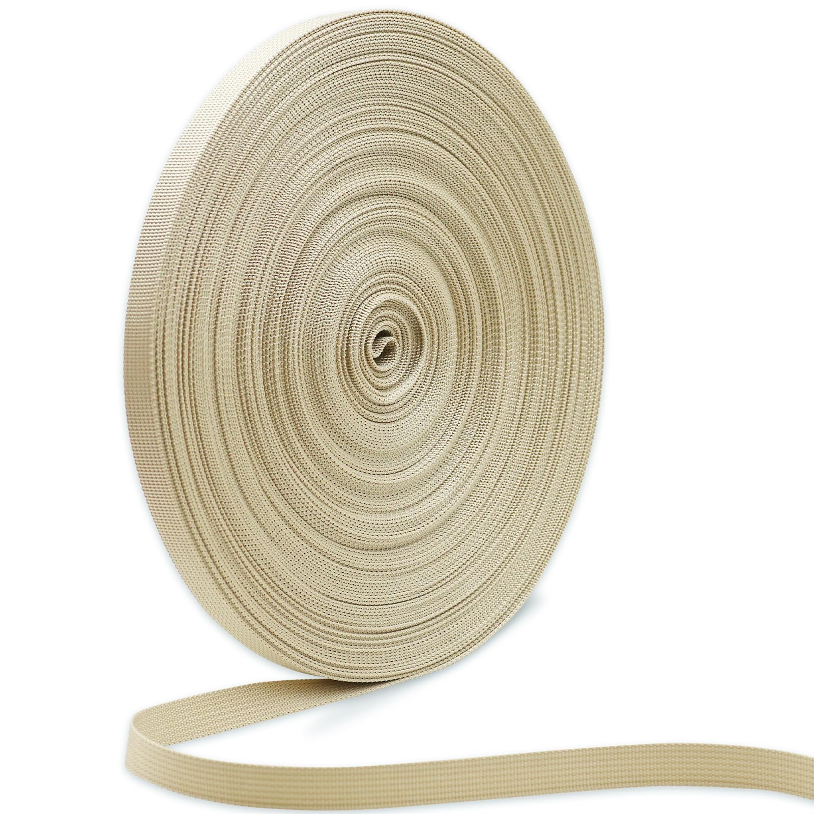 ZHFMLY Nylon Climbing-webbing Strap, Khaki #255, 5/8 inch x 50 Yards, Heavyweight, Anti-slip, Washable, Ideal for DIY Crafts, Outdoor Gear, Pet Collars