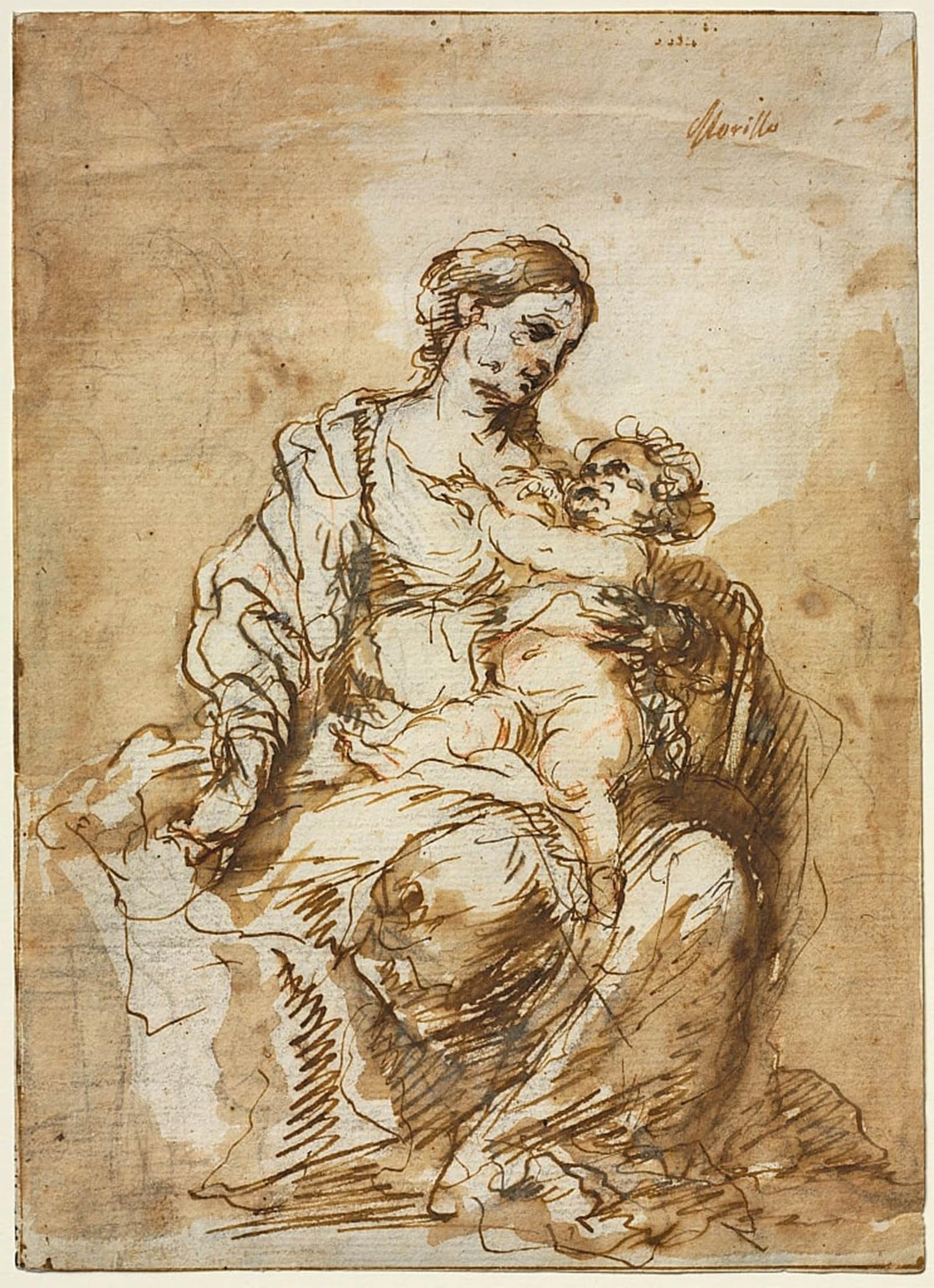 ARTXLXXBN Famous Painting Art Wall Decor Abstract Art Picture Lady Nursing the Christ Child by Bartolomé Esteban Murillo Animal Pictures for Home Decor 60x90cm