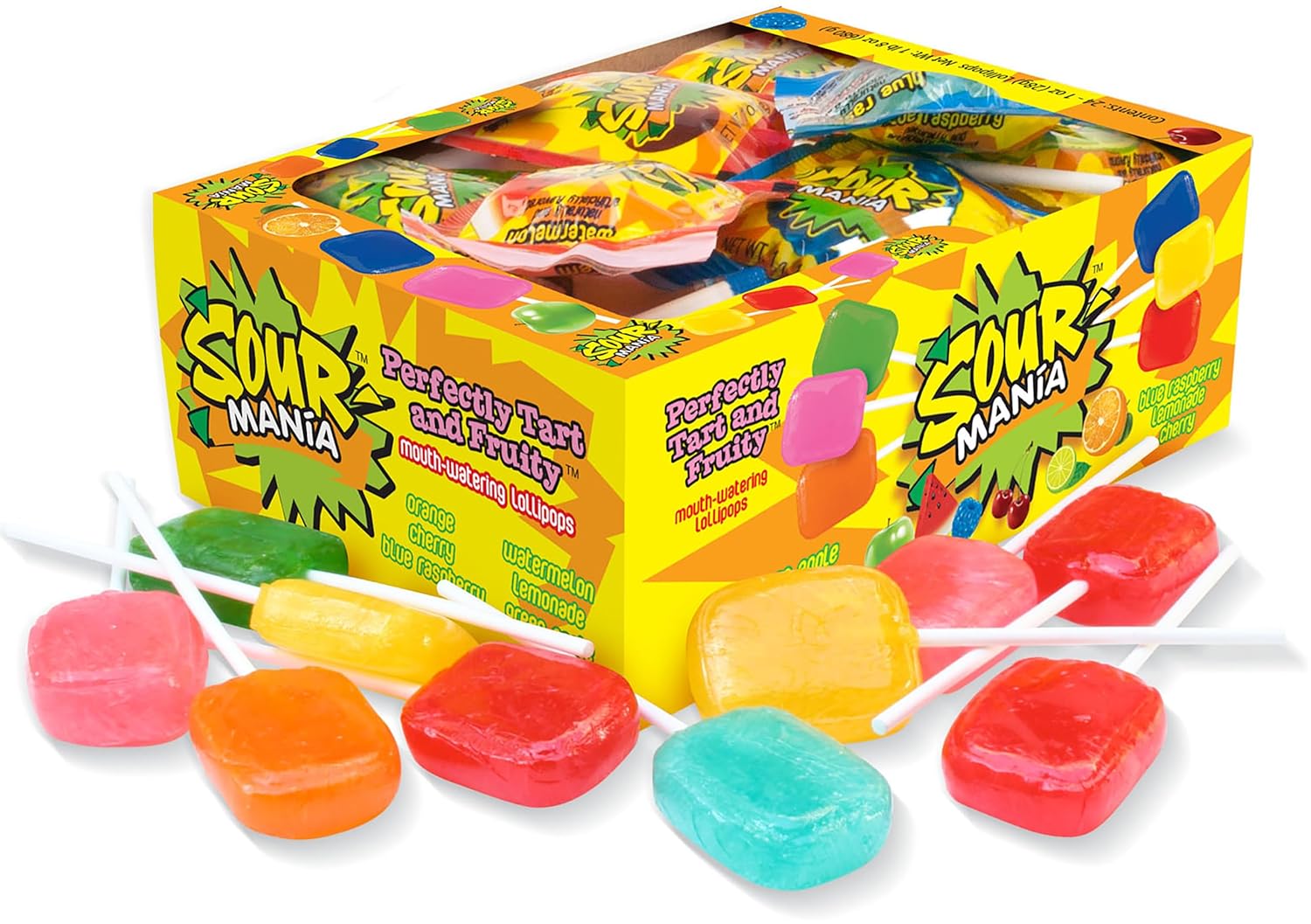 Yummy-Lix Lollipops (Pack of 24, Sour Mania)