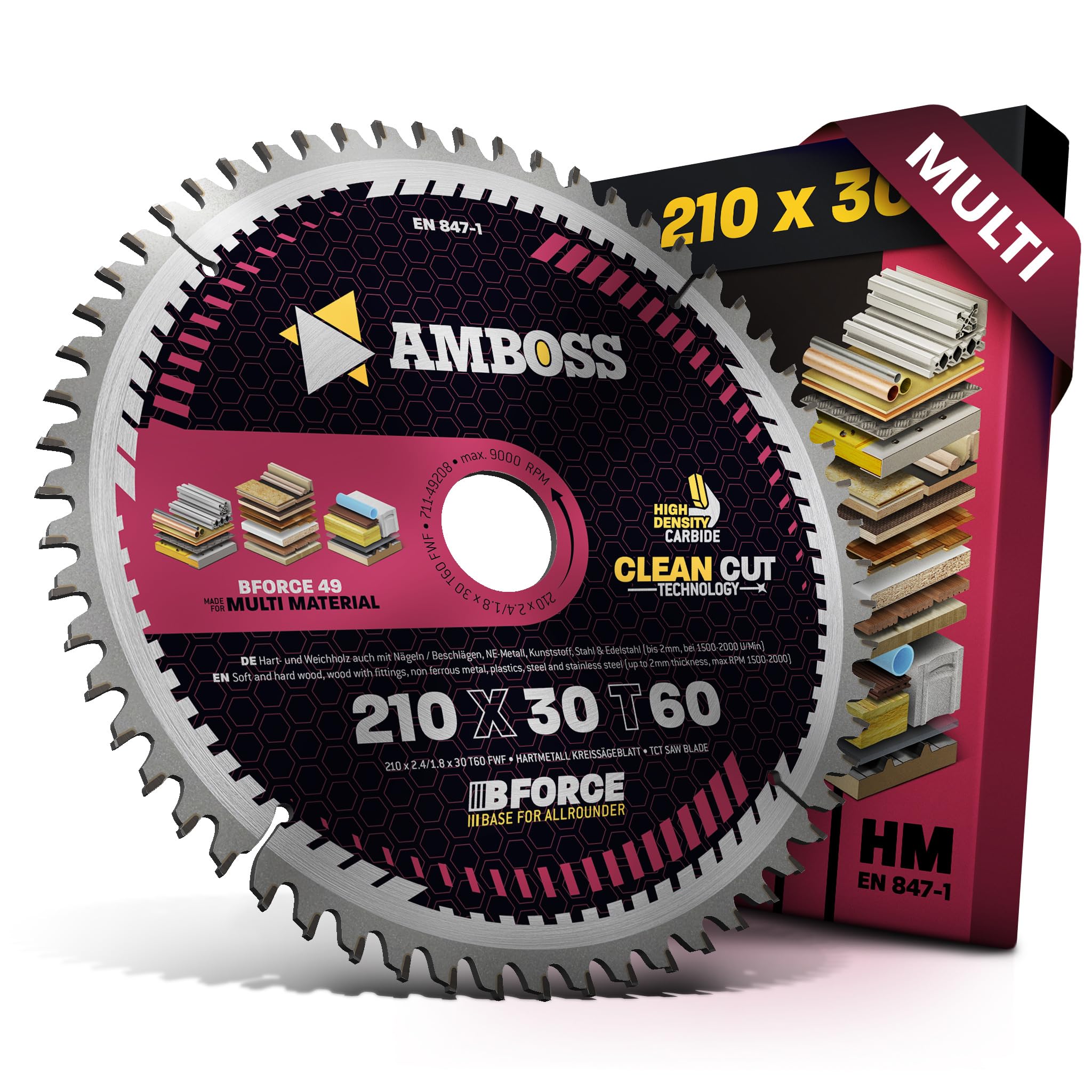 Amboss HM, lama per sega circolare, 210 x 2,4 x 30 Z = 60 FWF