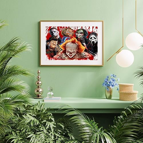 Miniatura 9 de Aestalrcus Pintura de terror de gran tamaño por números para adultos, 16 x 24 pulgadas, pintura de Halloween grande por número para adultos, kits de