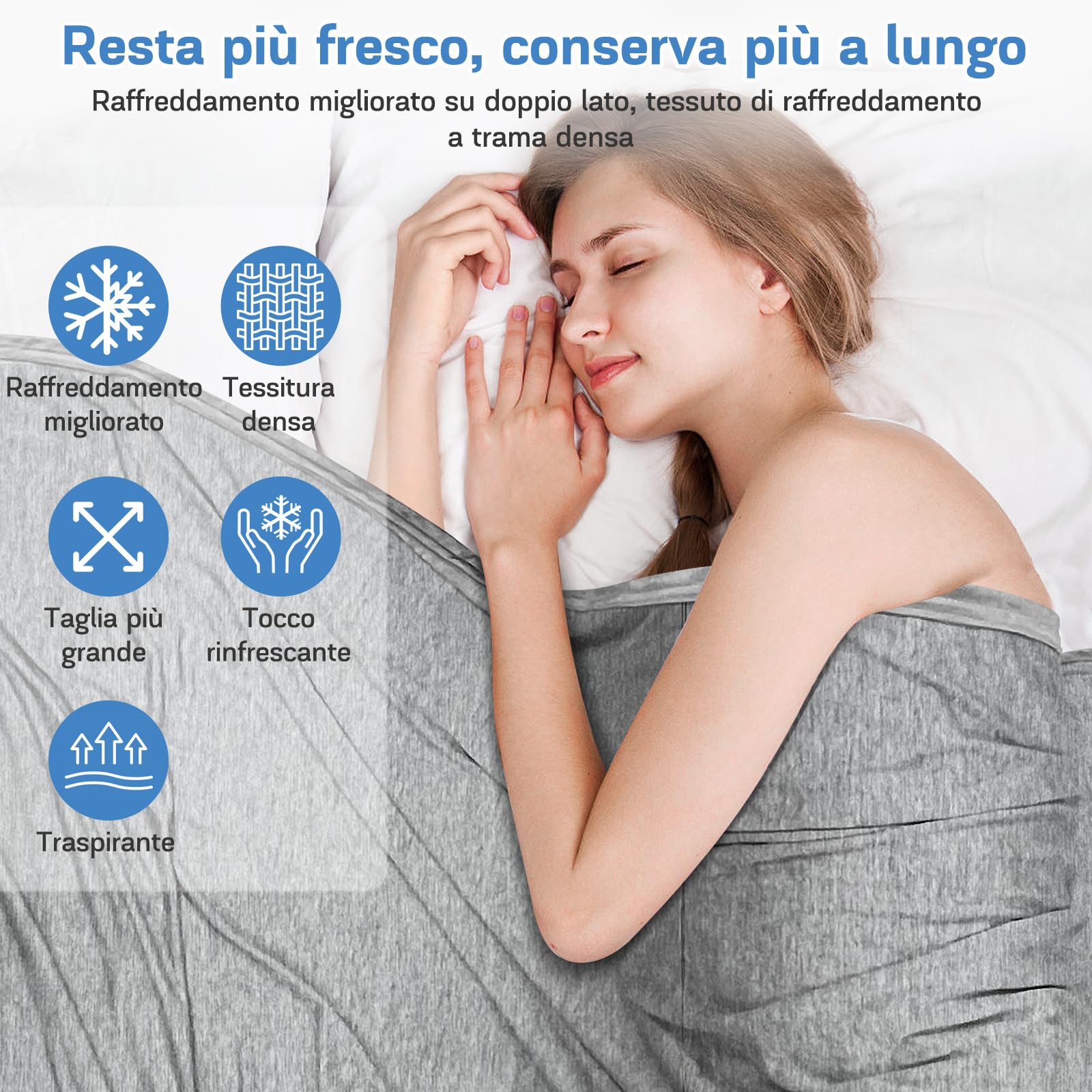 Coperte rinfrescanti per chi soffre il caldo,coperta estiva leggera da 150 * 200 cm con fibre refrigeranti Arc-Chill Q-Max>0,45,doppia faccia 2 in 1 coperta per bambini,coperta da soggiorno divano