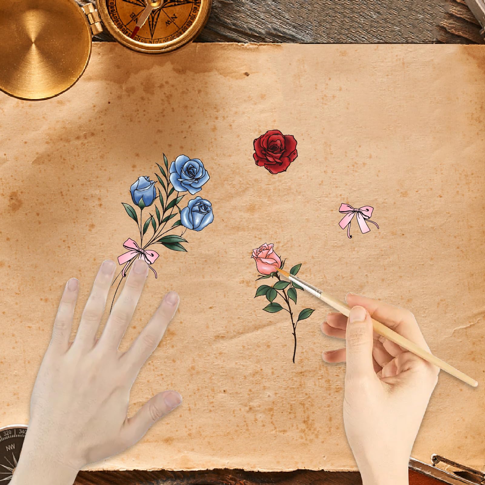 CRASPIRE Flowers Clear Rubber Stamps Roses Plants Reusable Retro Transparent Silicone Stamp Seals for Valentine's Day Scrapbooking Photo Album Decorative Journaling Card Making DIY - Image 4