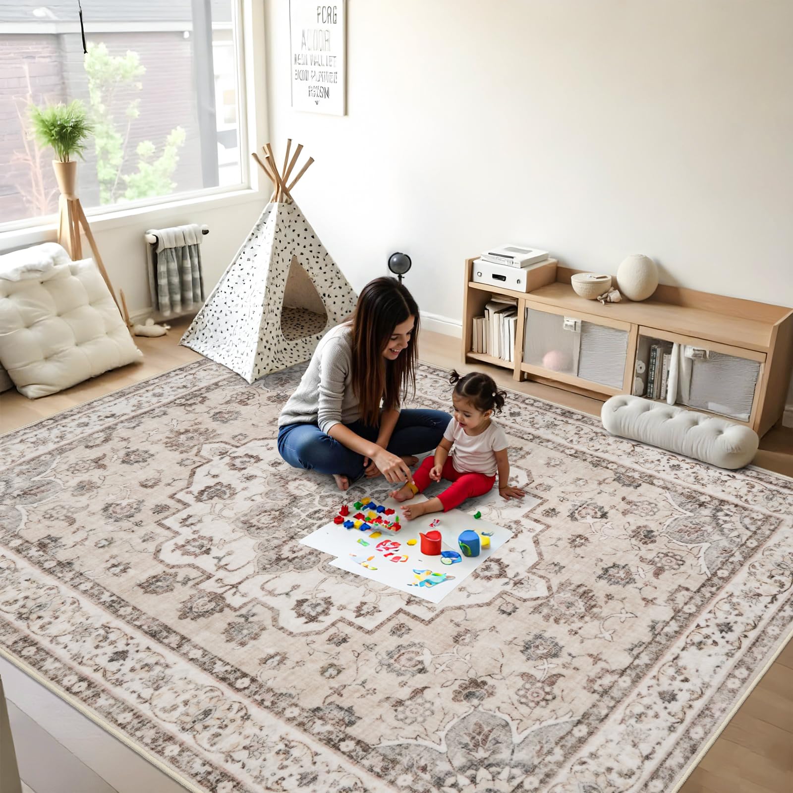 HY HAO YUN LAI 11x11 Washable Square Rug