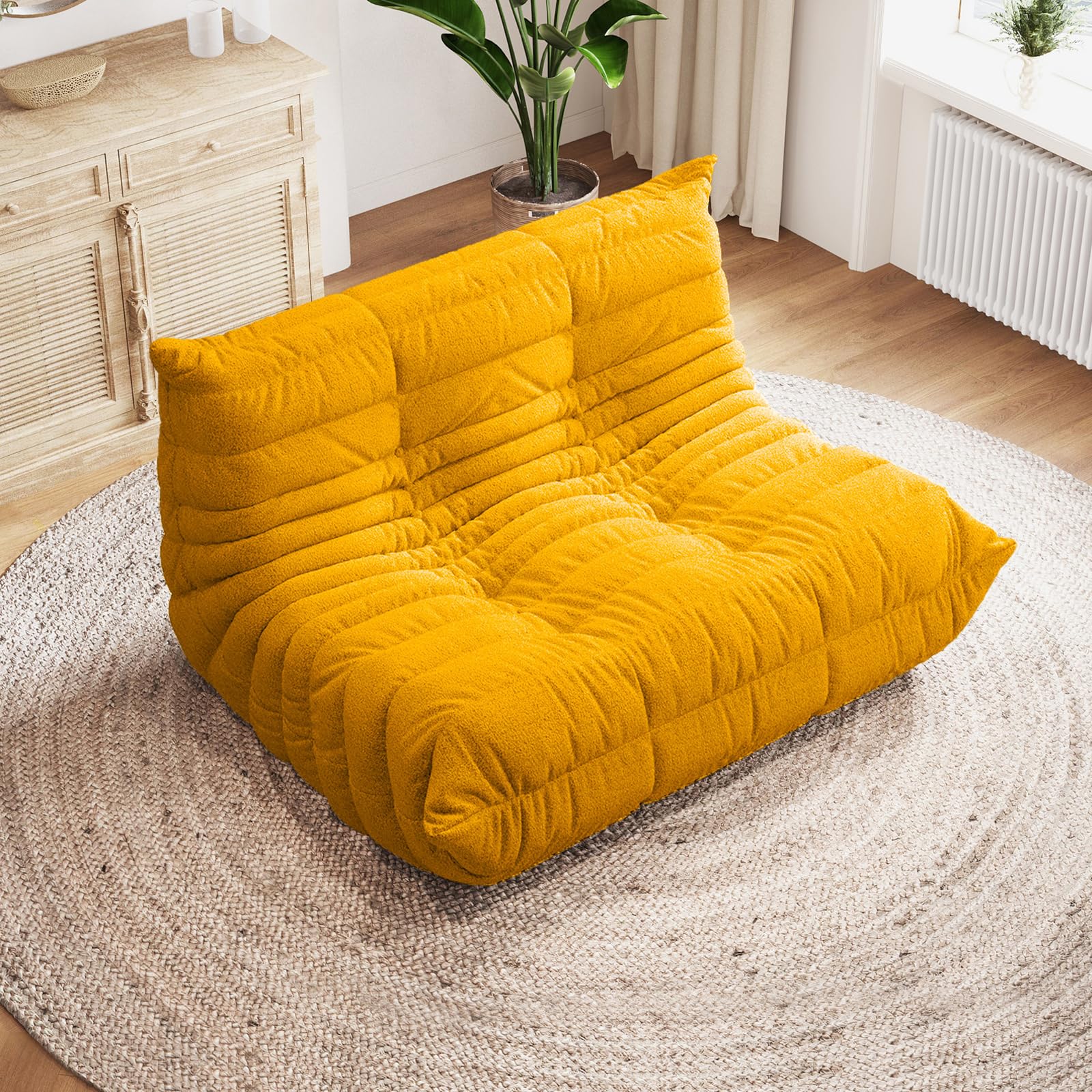 Selyteramy Bean Bag Chairs for Adults, Giant Bean Bag Chair Sofa with Memory Foam, Comfy Beanbag Loveseat Lazy Sofa for Living Room, Bedroom,