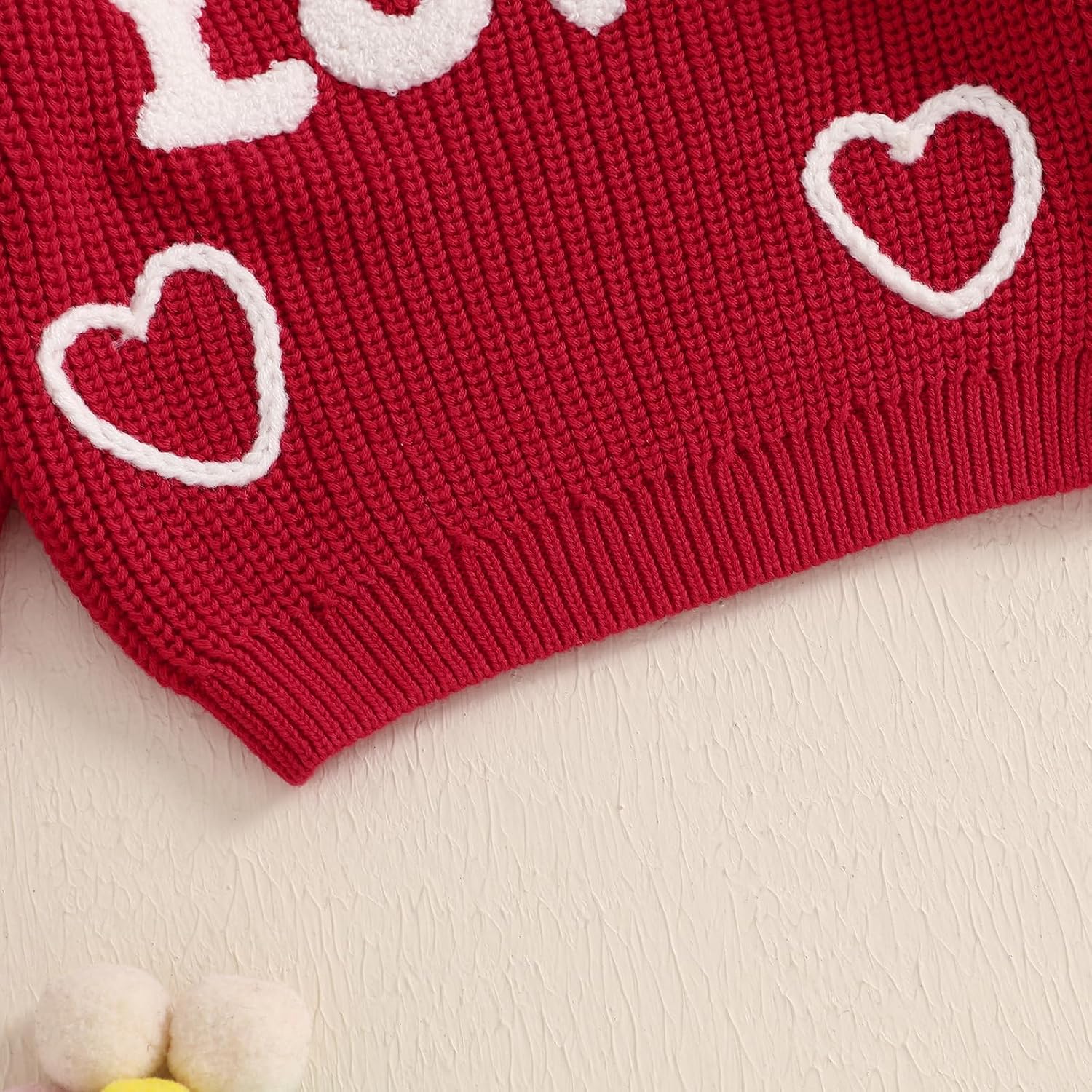 Toddler Girl Sweater Love Heart Letter Pattern Longsleeve Crewneck Knitwear Pullover Baby Fall Winter Warm Clothes