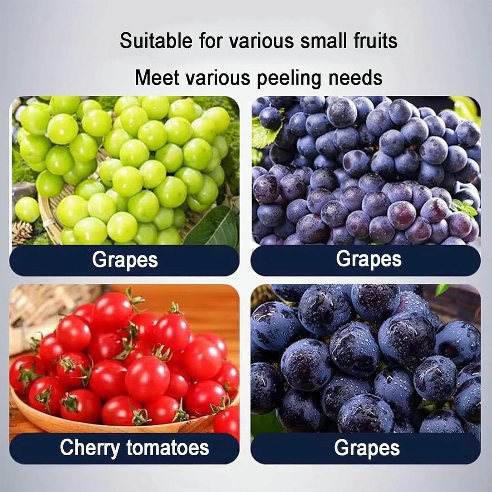 Pelador De Uvas Eléctrico, Pelador De Piel De UVA con Rotación Automática, con Capacidad De 500 G, Pantalla Inteligente, Ajuste De Múltiples Engranajes, Funcionamiento Silencioso para Uvas