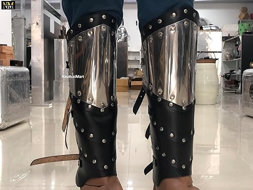 Miniatura 4 de NauticalMart Grebas medievales Armadura de cuero protector de piernas Halloween
