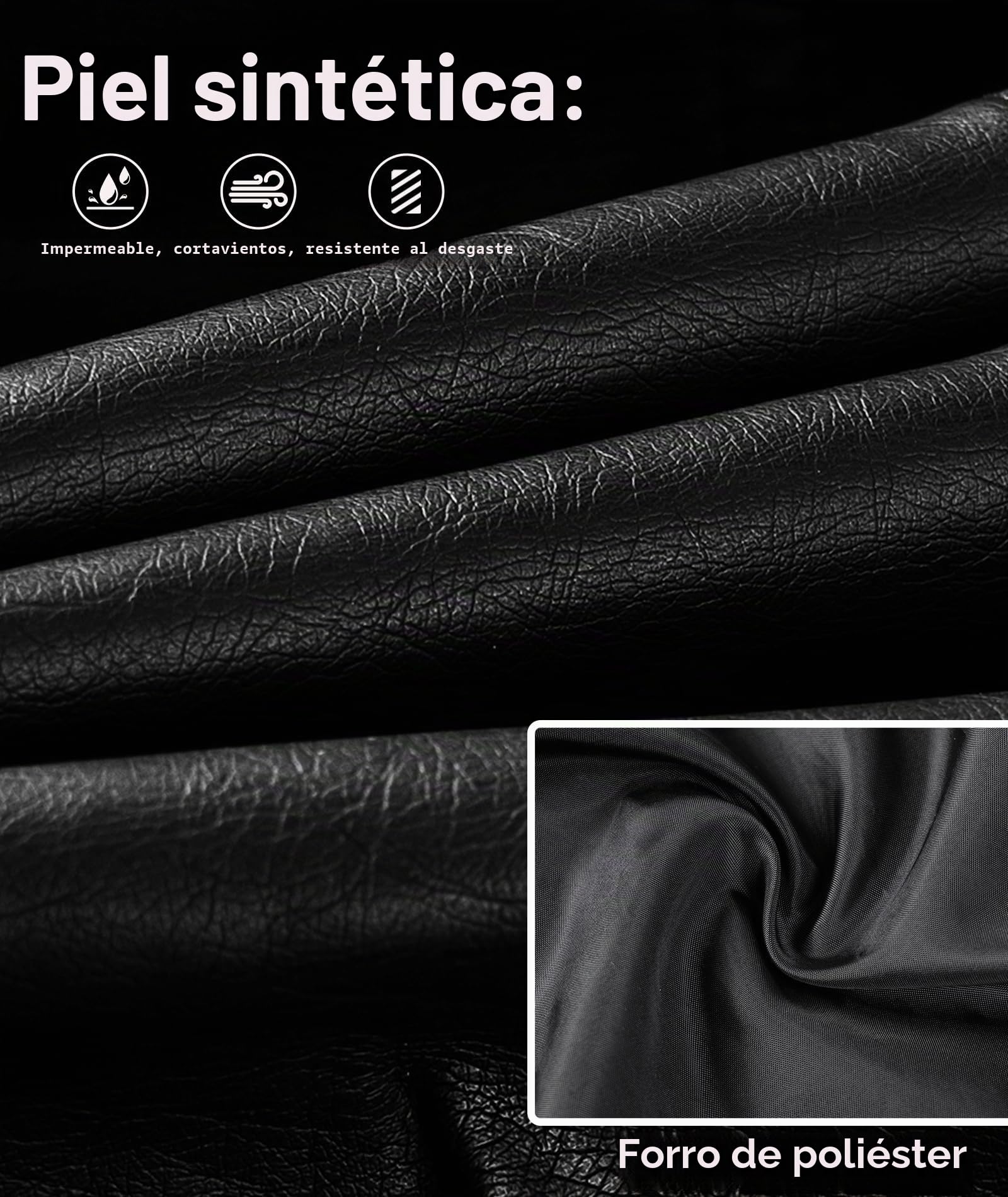 YoungSoul Chaqueta Biker Niño - Cazadora Motera Efecto Piel Niña - Abrigos Imitacion Cuero con Cremallera Primavera Otoño Negro 5-6 años/Tamaño 120