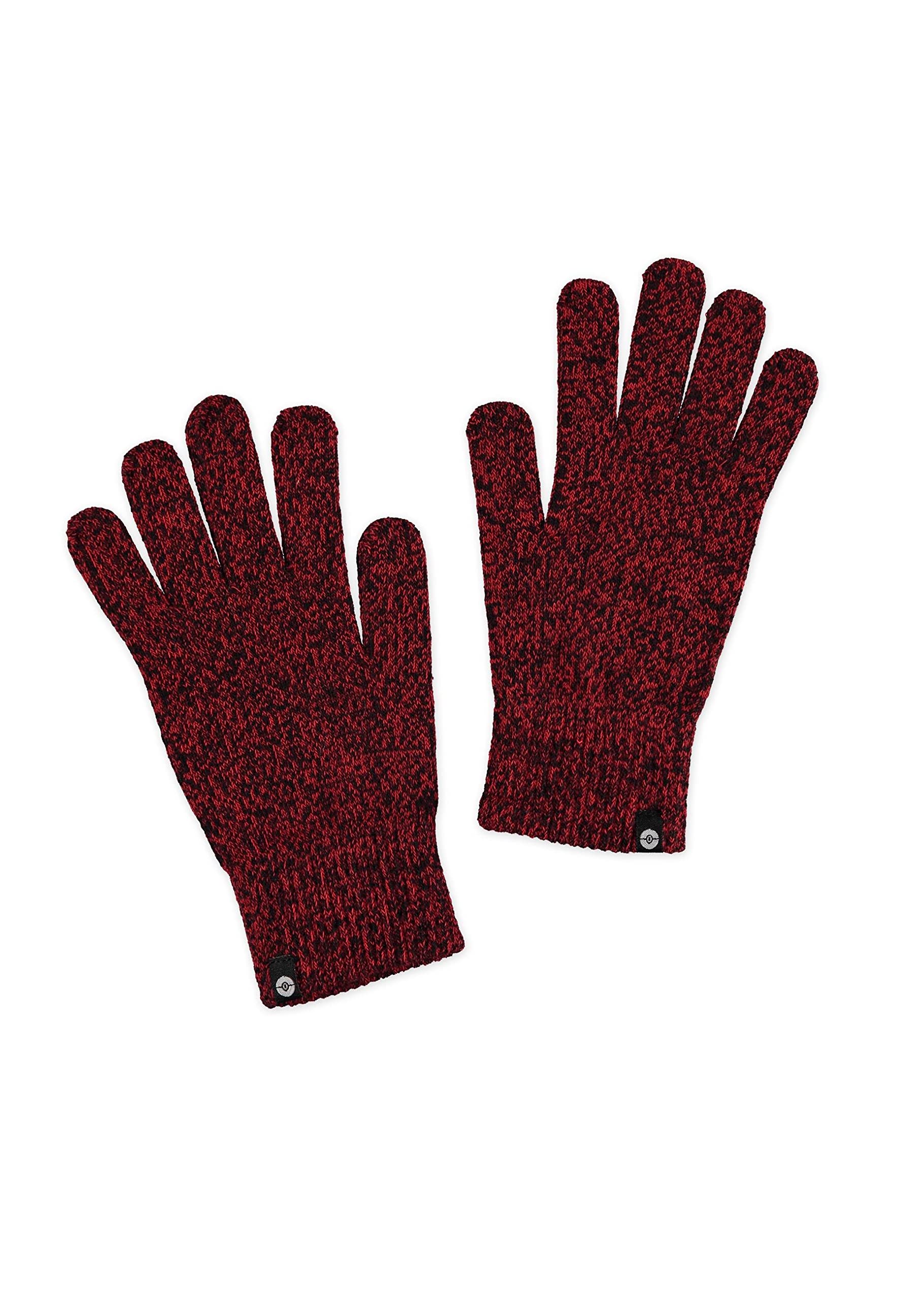 Pokemon Beanie And Knitted Gloves Poke Ball Logo Official Red Gift Set