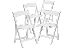 Flash Furniture Hercules Series Folding Chair - White Folding Resin Chair with 800 LB. Capacity