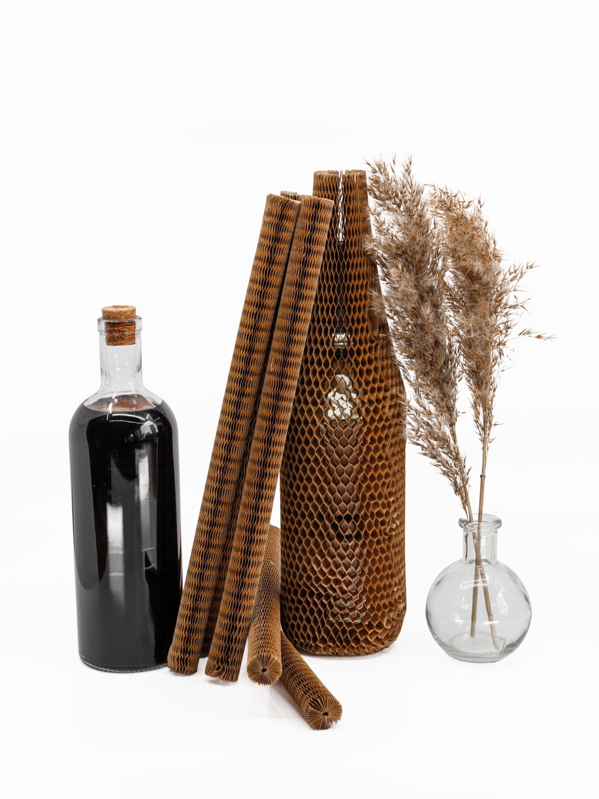 Flaschenhülle Flaschenschutz Honeycomb 450 mm – Papier-Schutzhülle 70 g/m², 90-lagig 50
